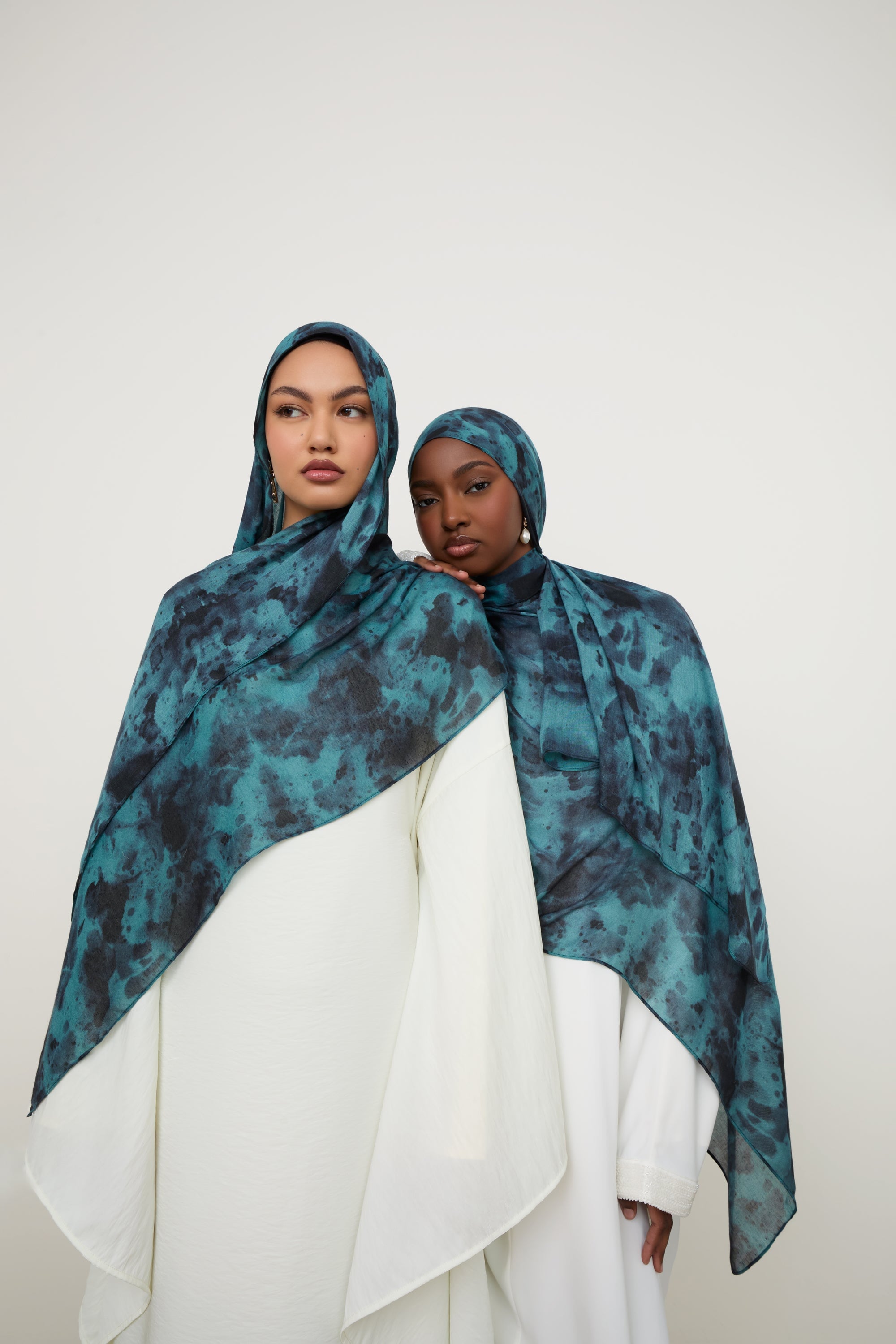 Printed Modal Hijab - Ocean Jade Hijabs Veiled 