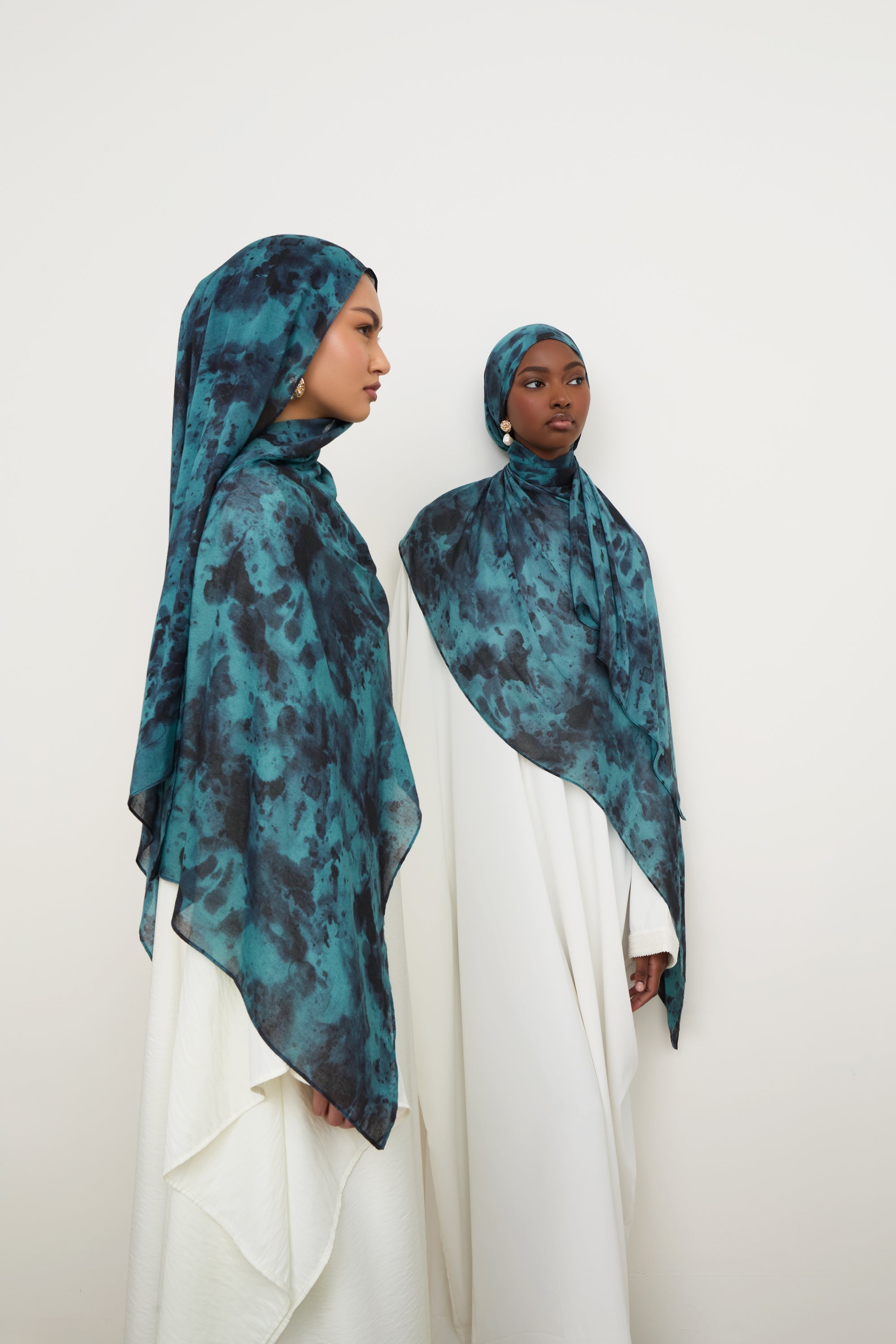 Printed Modal Hijab - Ocean Jade Hijabs Veiled 