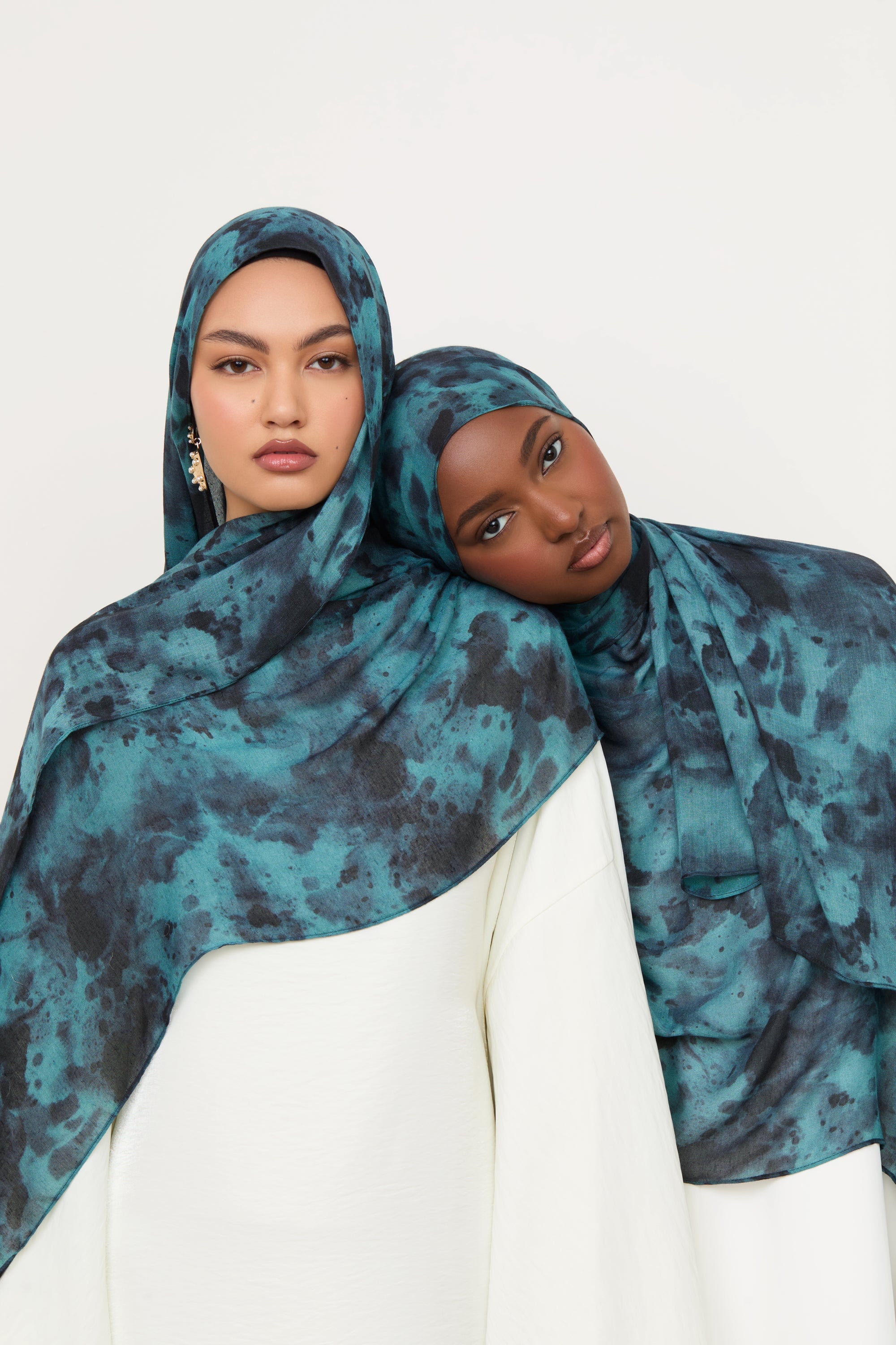 Printed Modal Hijab - Ocean Jade Hijabs Veiled 