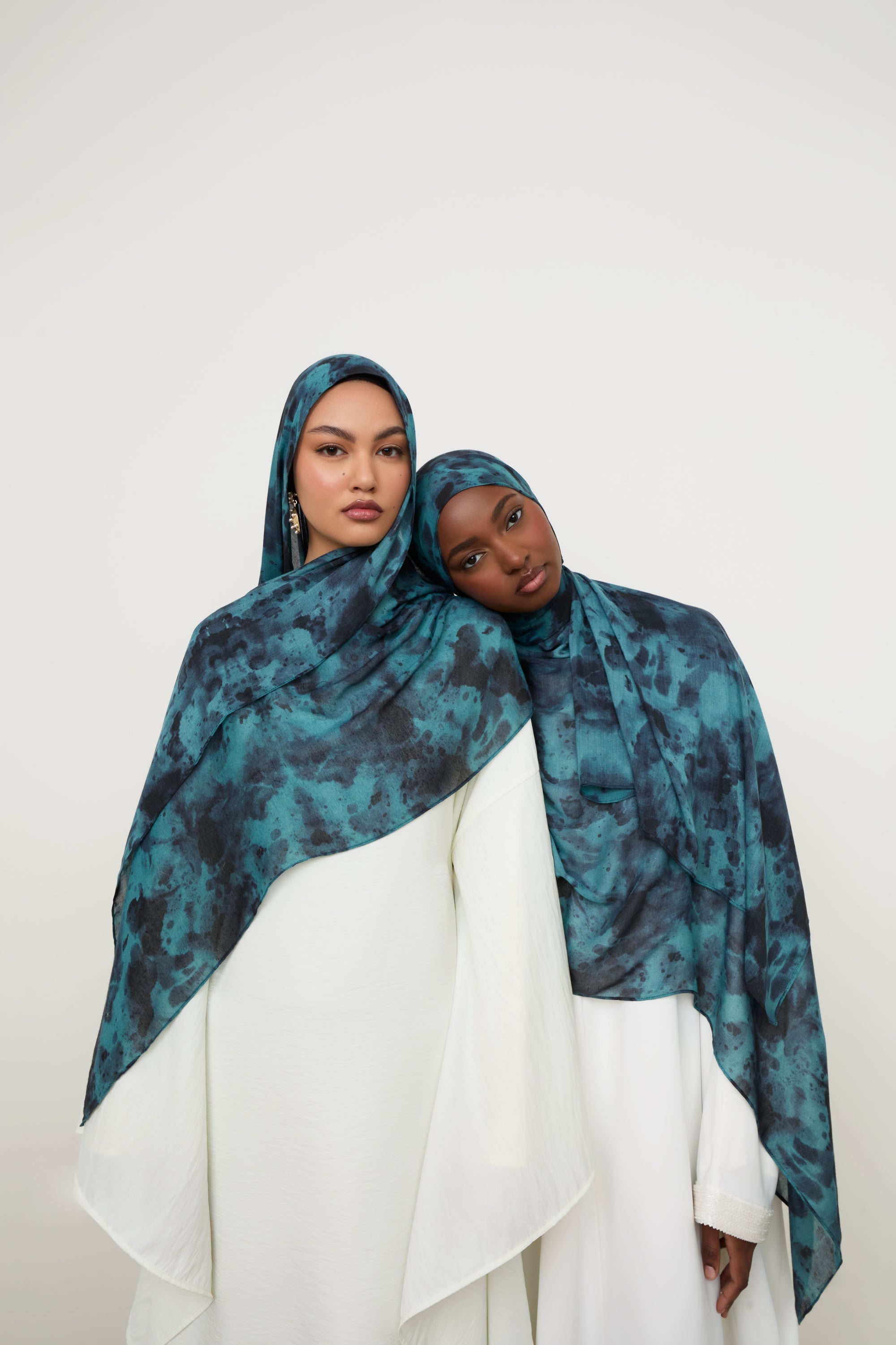 Printed Modal Hijab - Ocean Jade Hijabs Veiled 