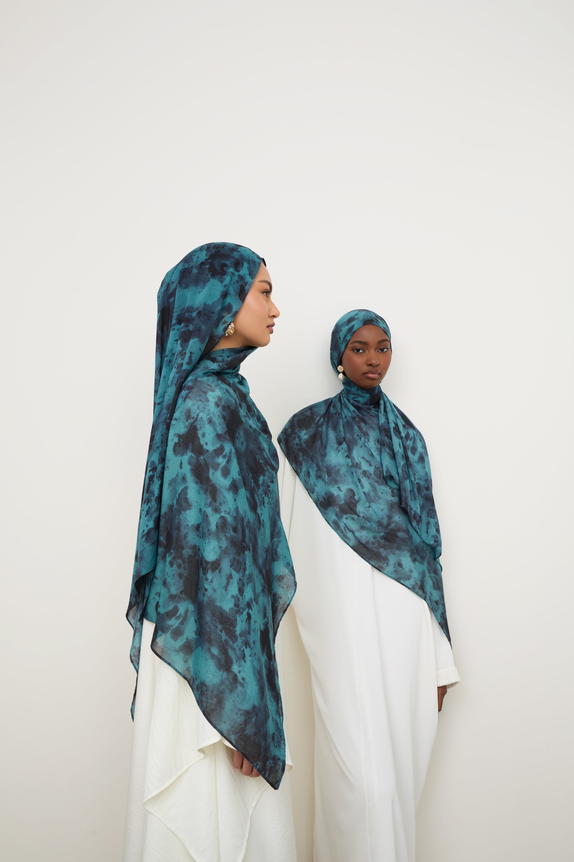 Printed Modal Hijab - Ocean Jade Hijabs Veiled 