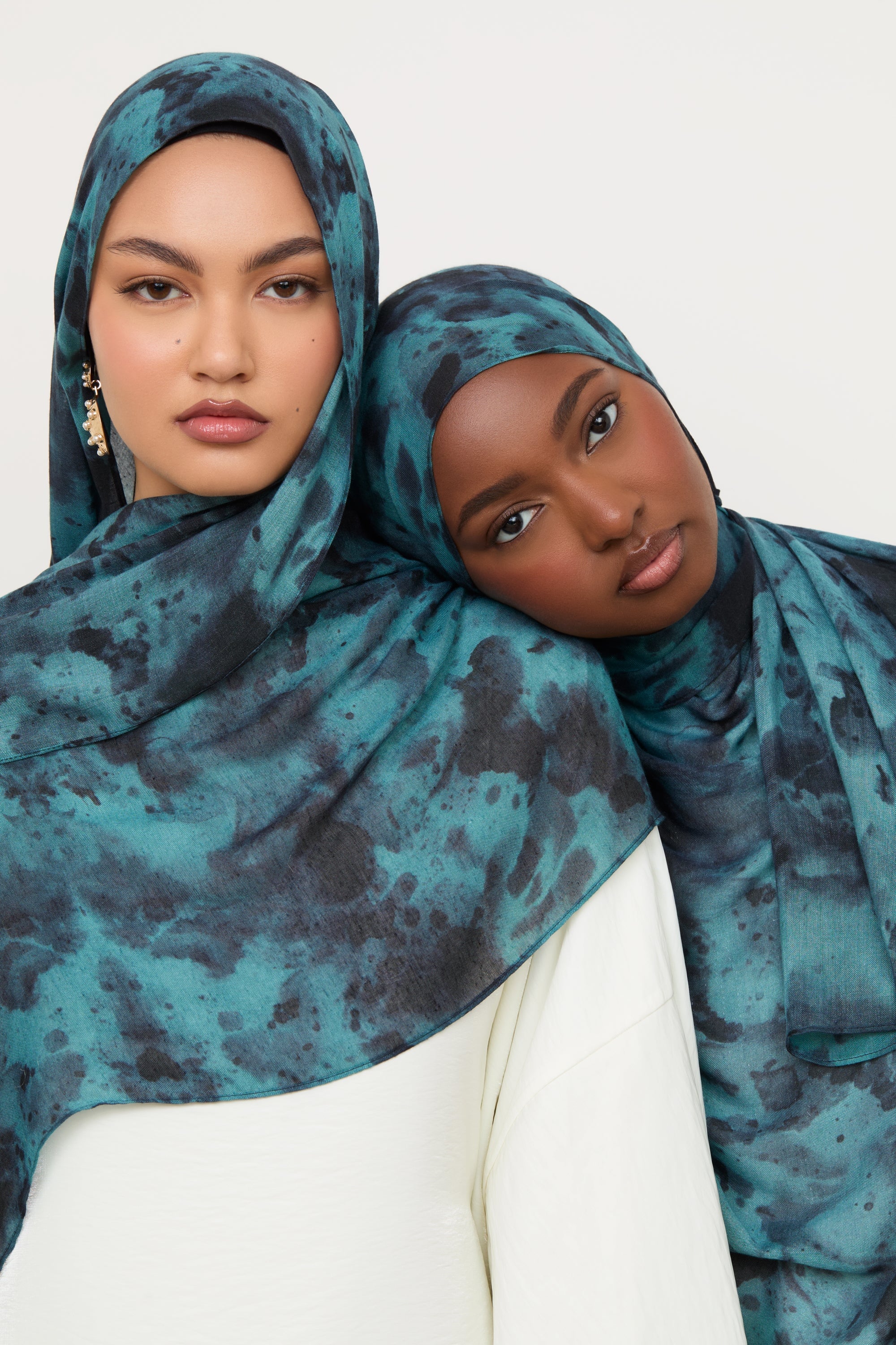 Printed Modal Hijab - Ocean Jade Hijabs Veiled 