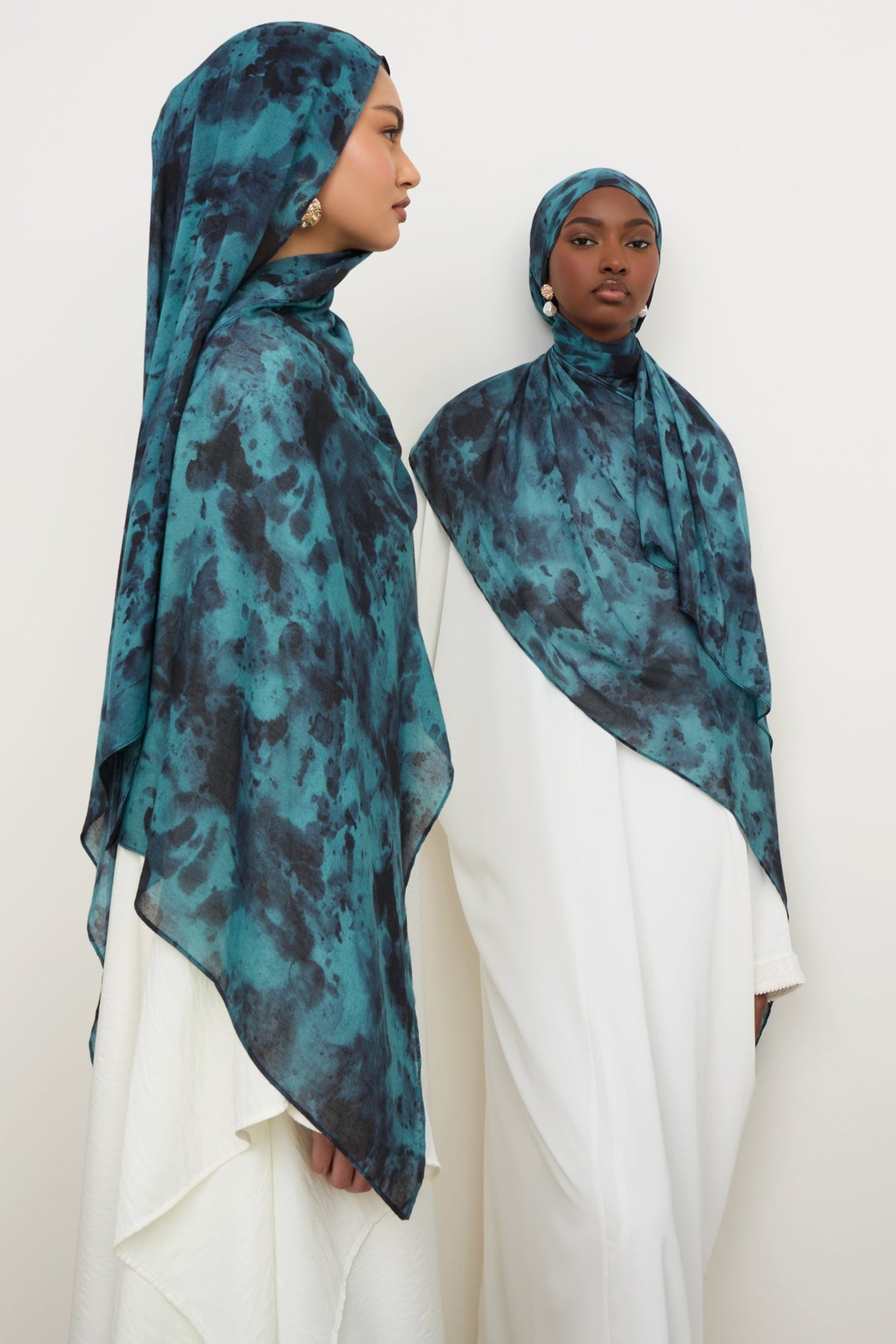 Printed Modal Hijab - Ocean Jade Hijabs Veiled 