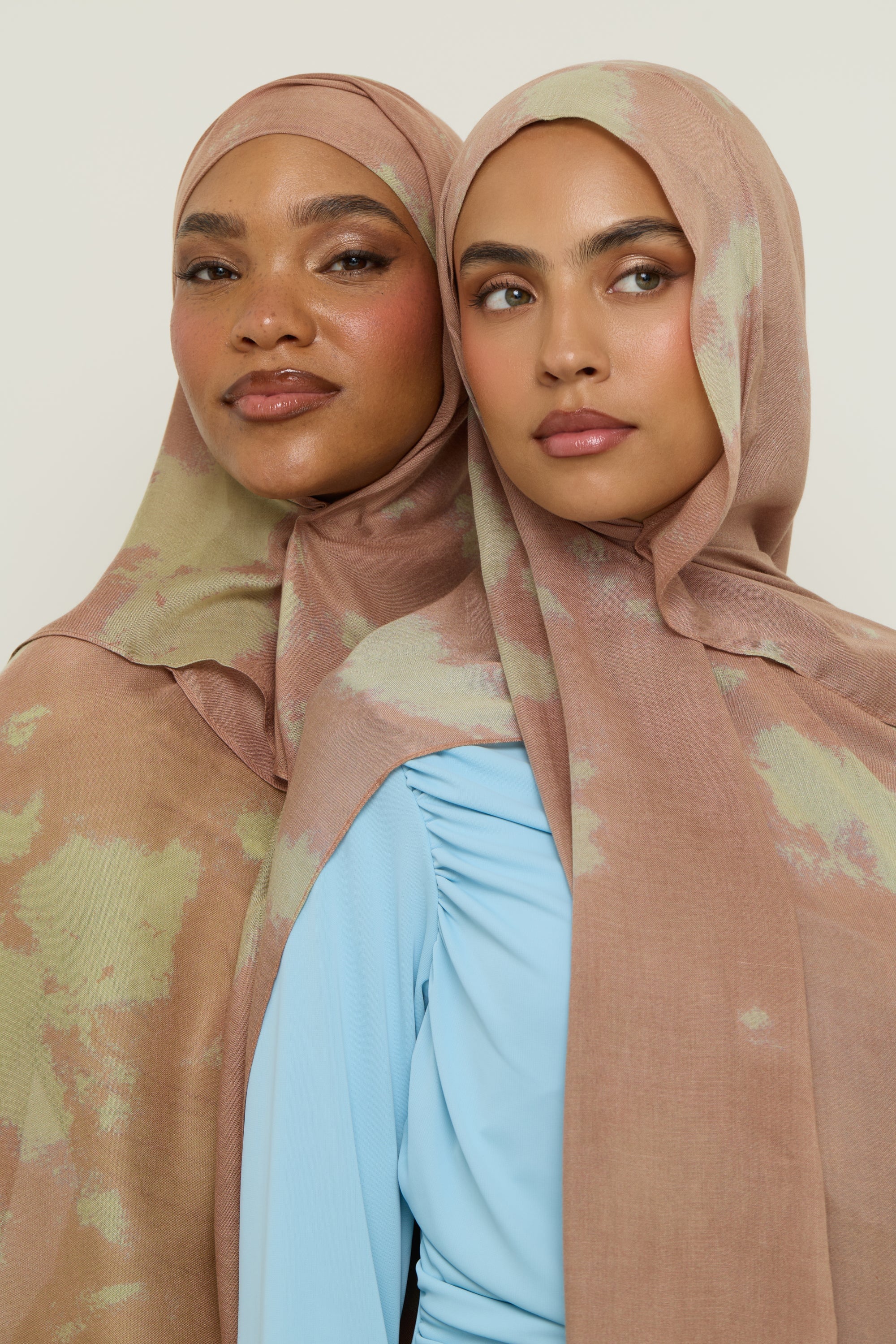 Printed Modal Hijab - Olive Clouds Hijab Veiled 