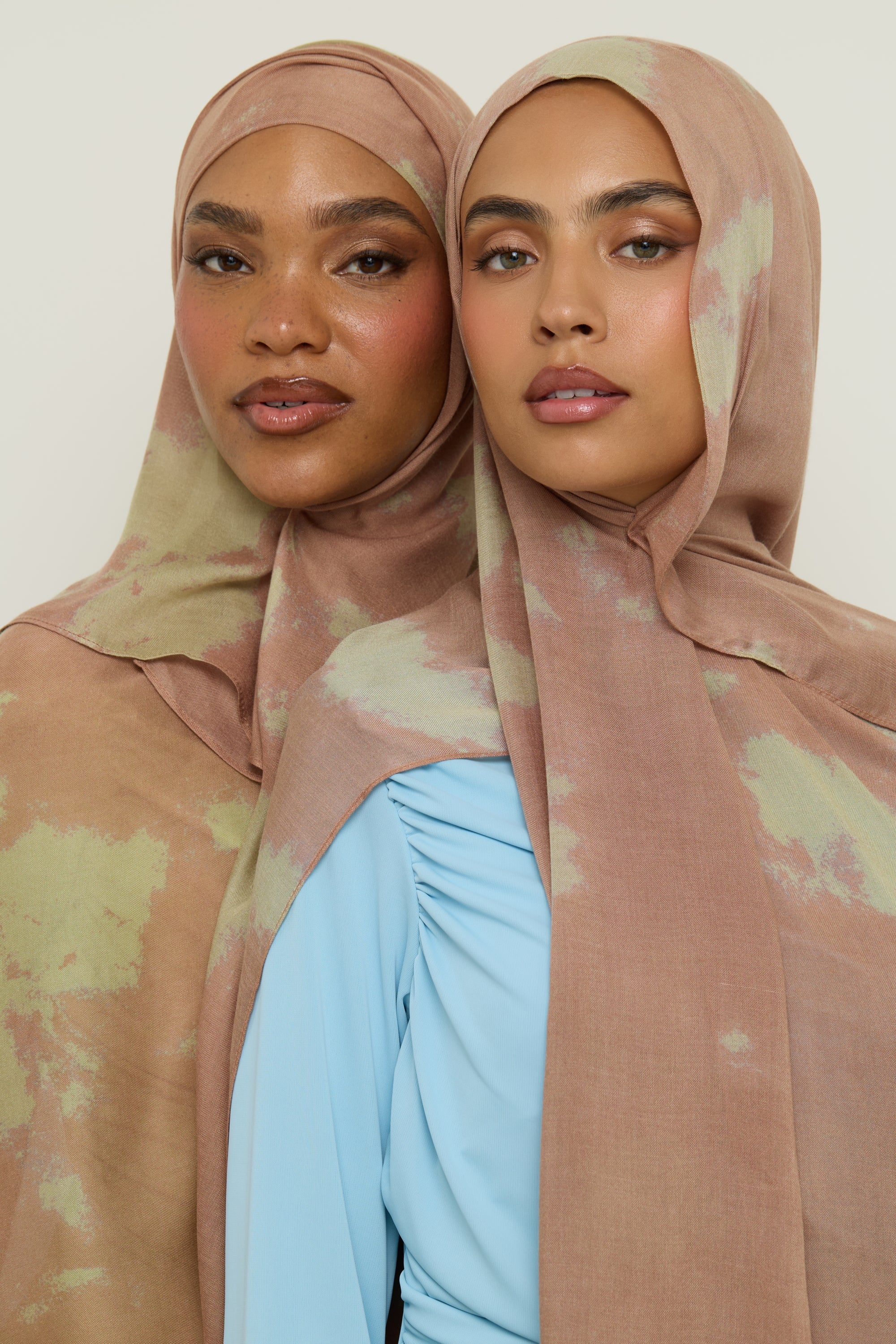 Printed Modal Hijab - Olive Clouds Hijab Veiled 