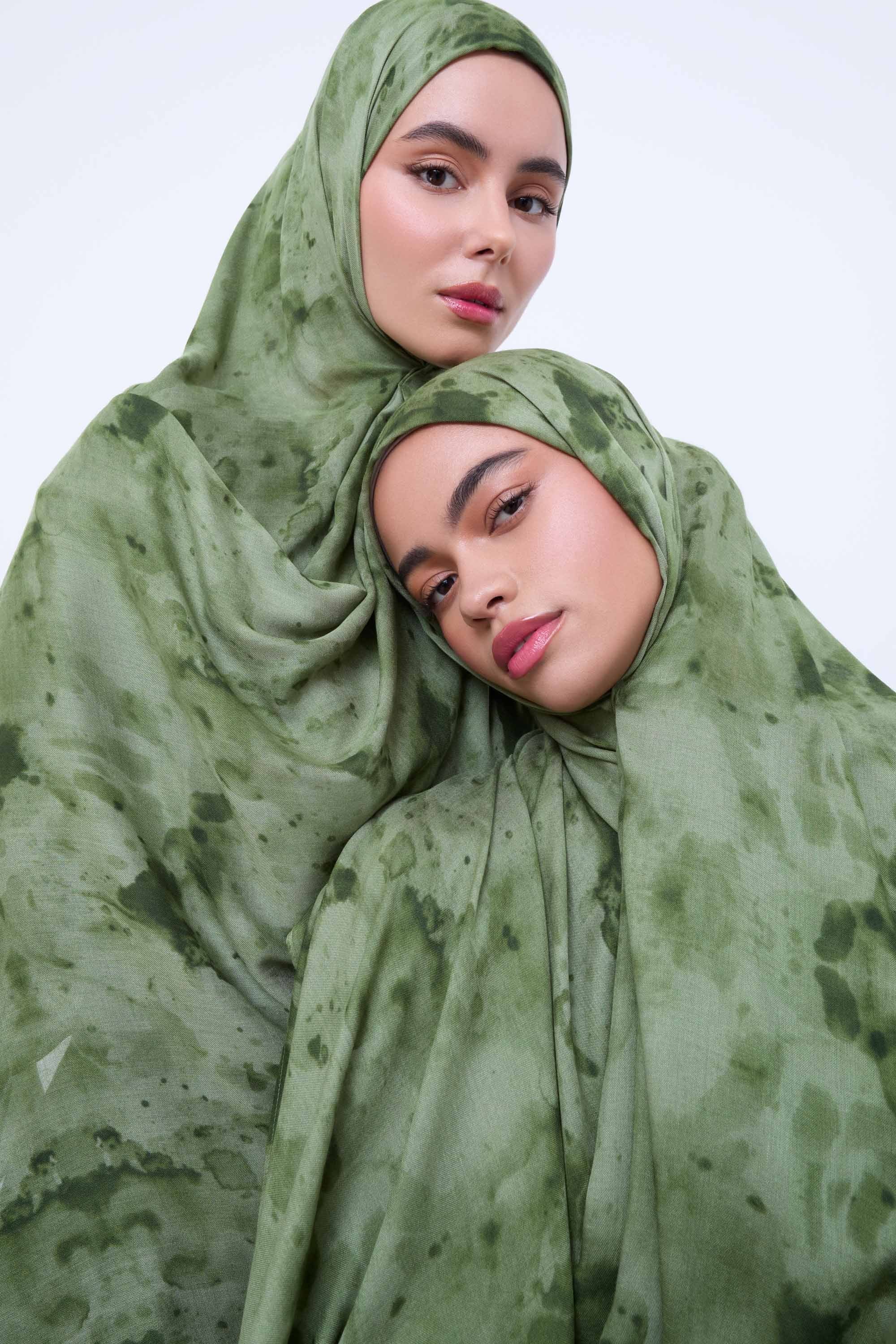 Printed Modal Hijab - Olive Haze Hijabs Veiled 