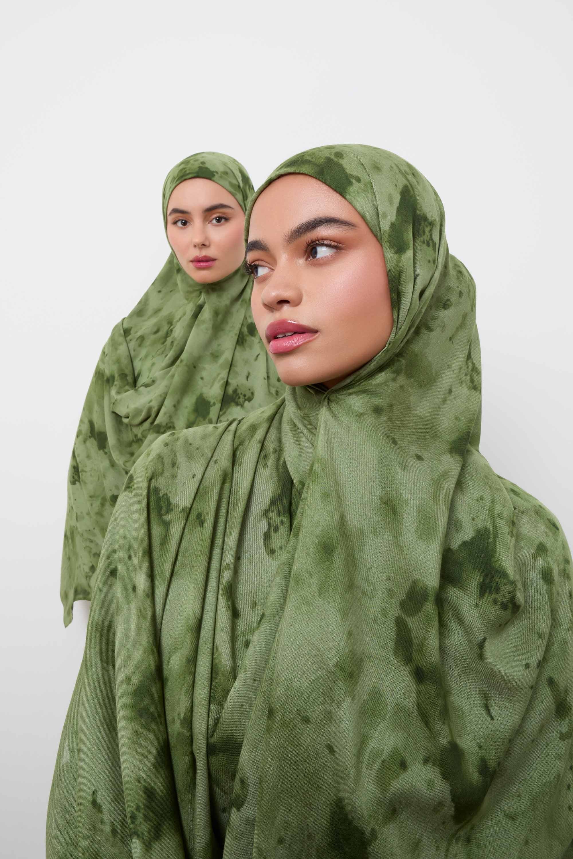 Printed Modal Hijab - Olive Haze Hijabs Veiled 