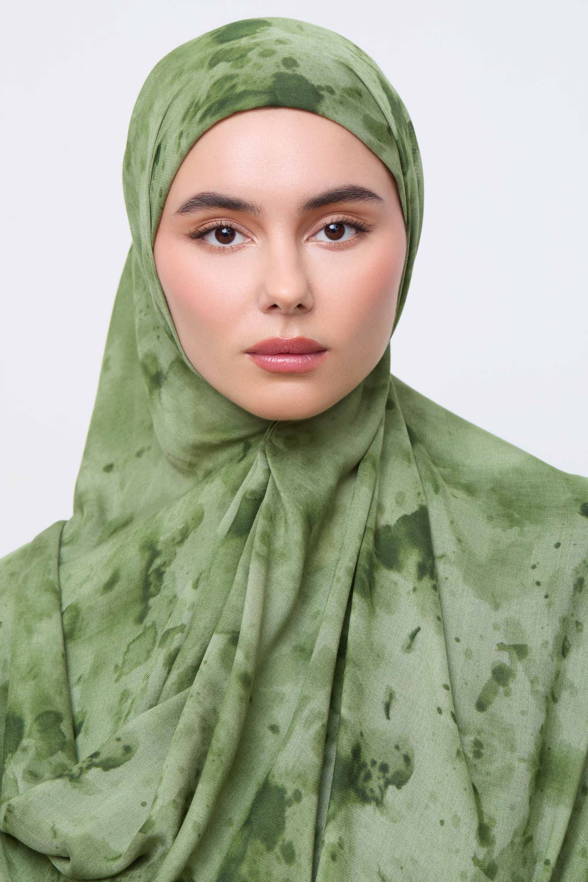 Printed Modal Hijab - Olive Haze Hijabs Veiled 