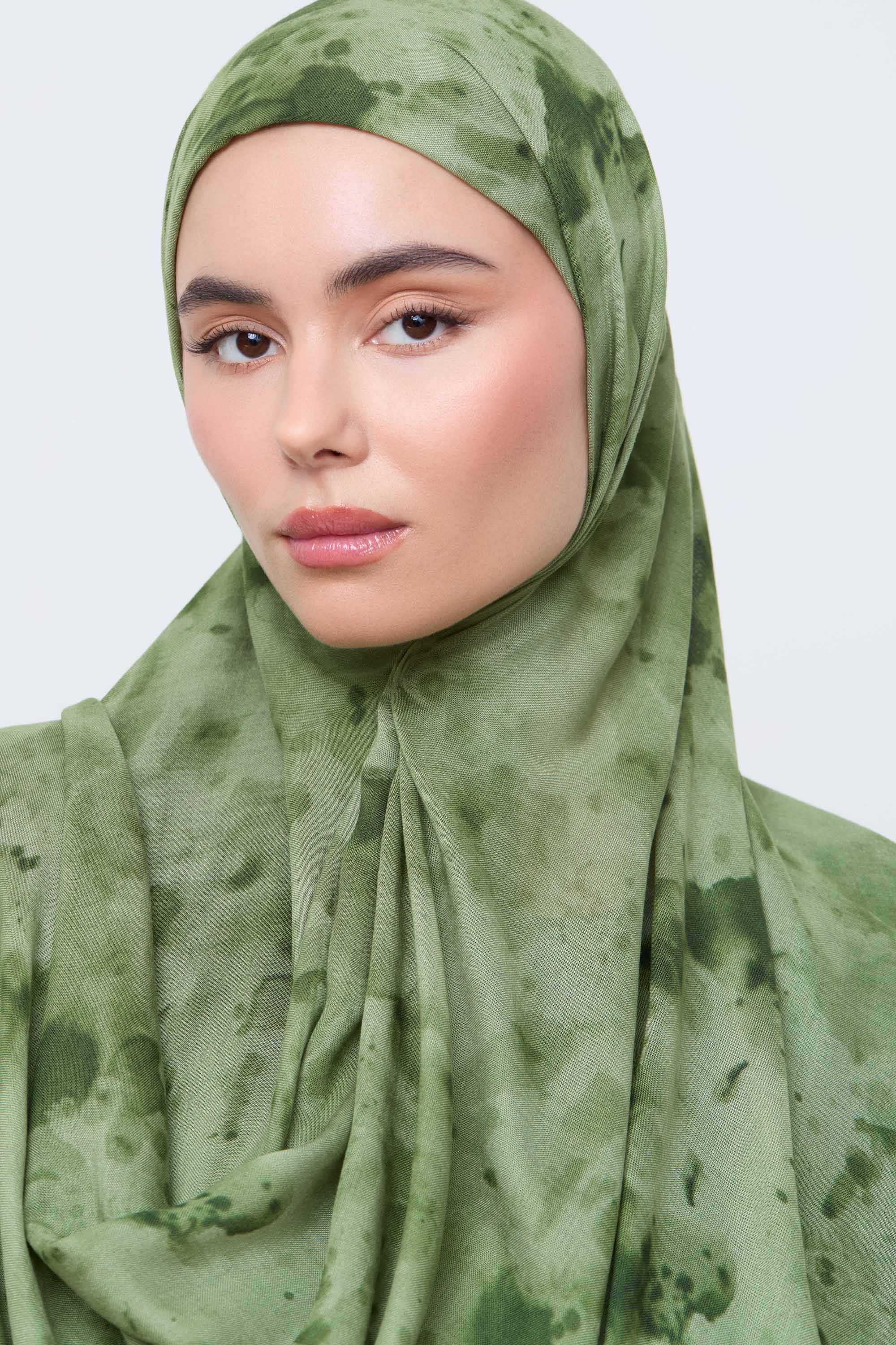 Printed Modal Hijab - Olive Haze Hijabs Veiled 