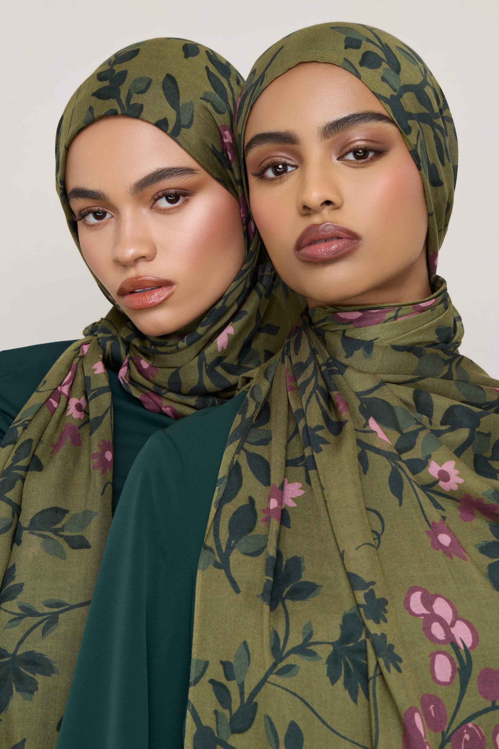 Printed Modal Hijab - Olive Rose Hijabs Veiled 