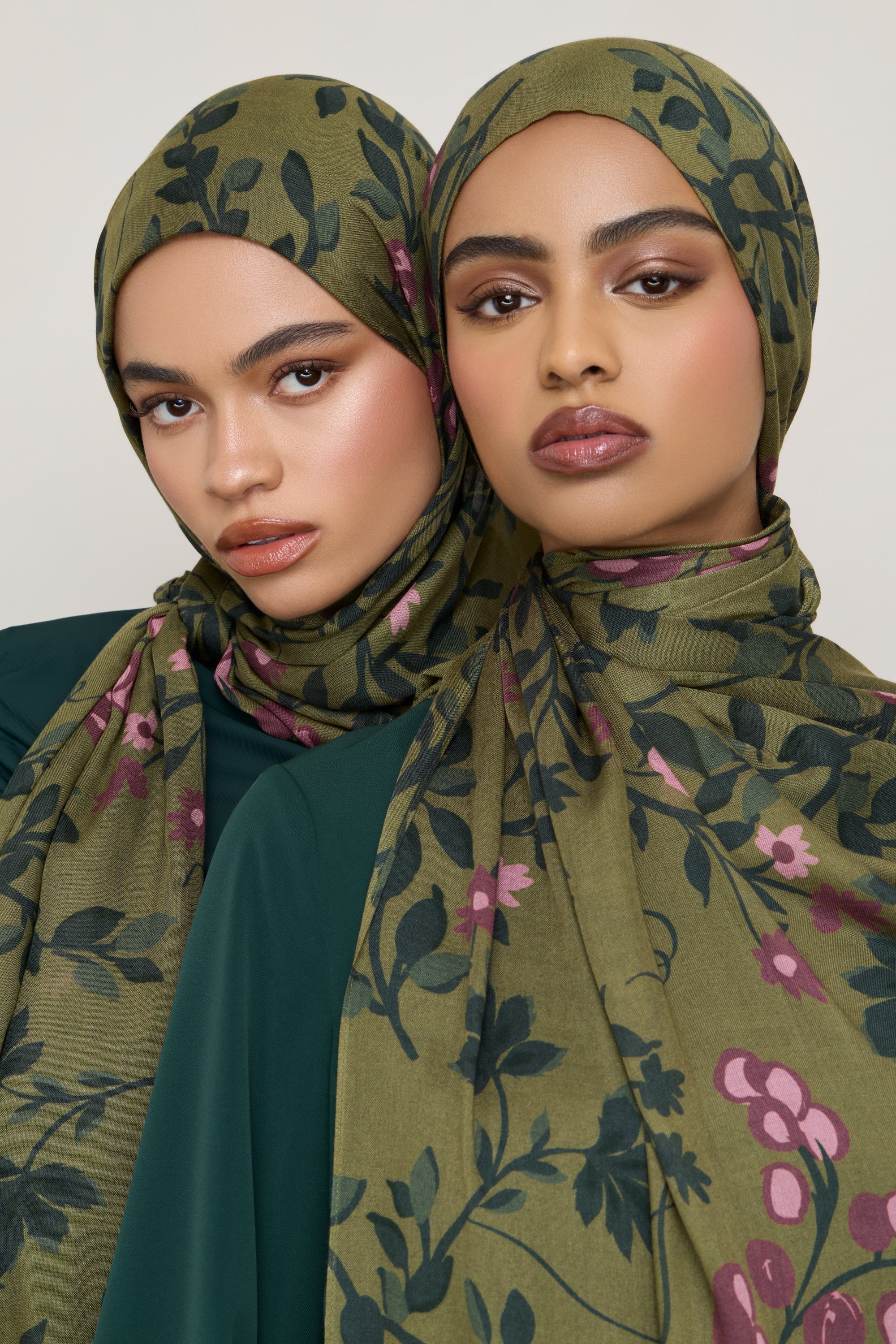 Printed Modal Hijab - Olive Rose Hijabs Veiled 