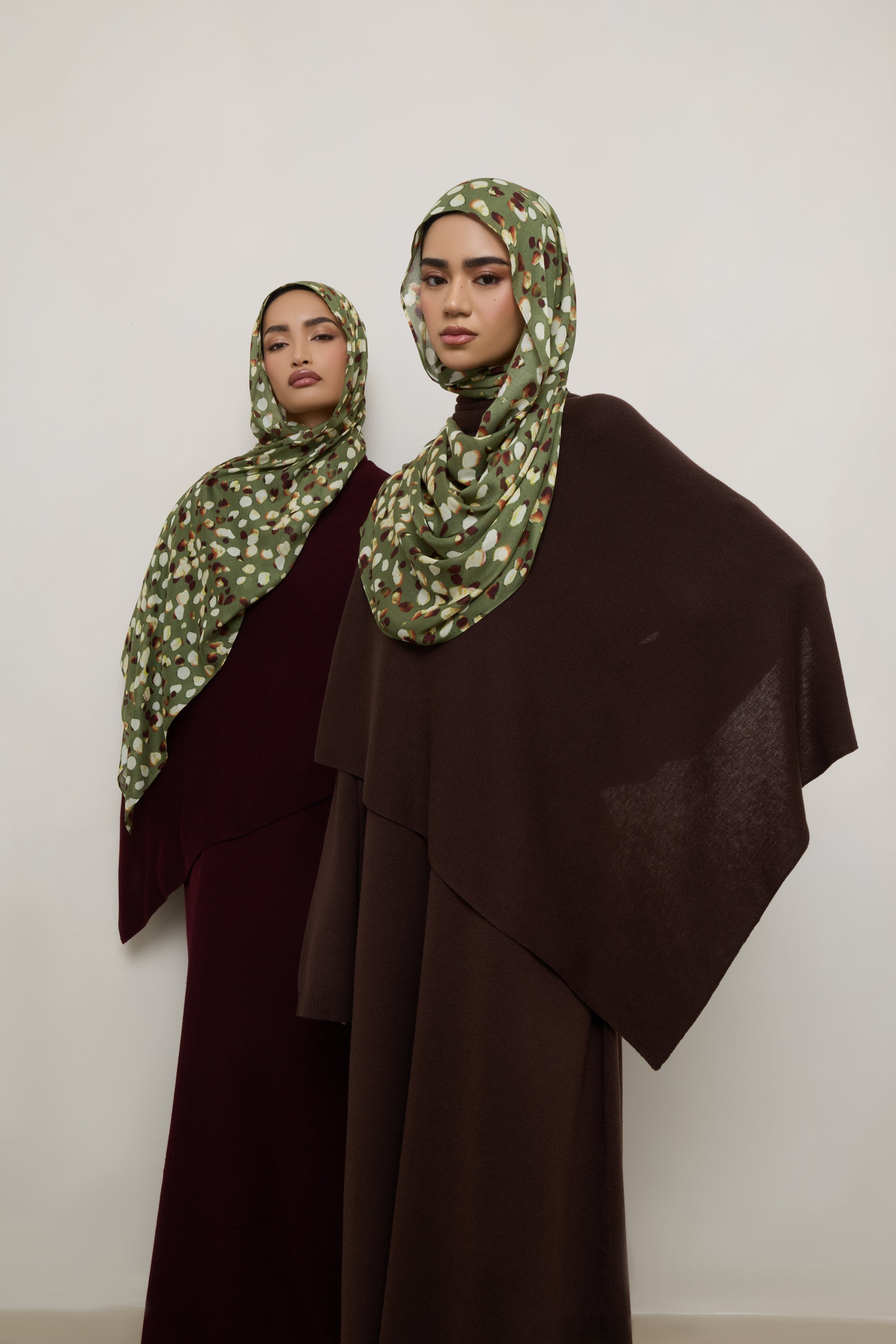Printed Modal Hijab - Olive Sauvage Hijabs Veiled 