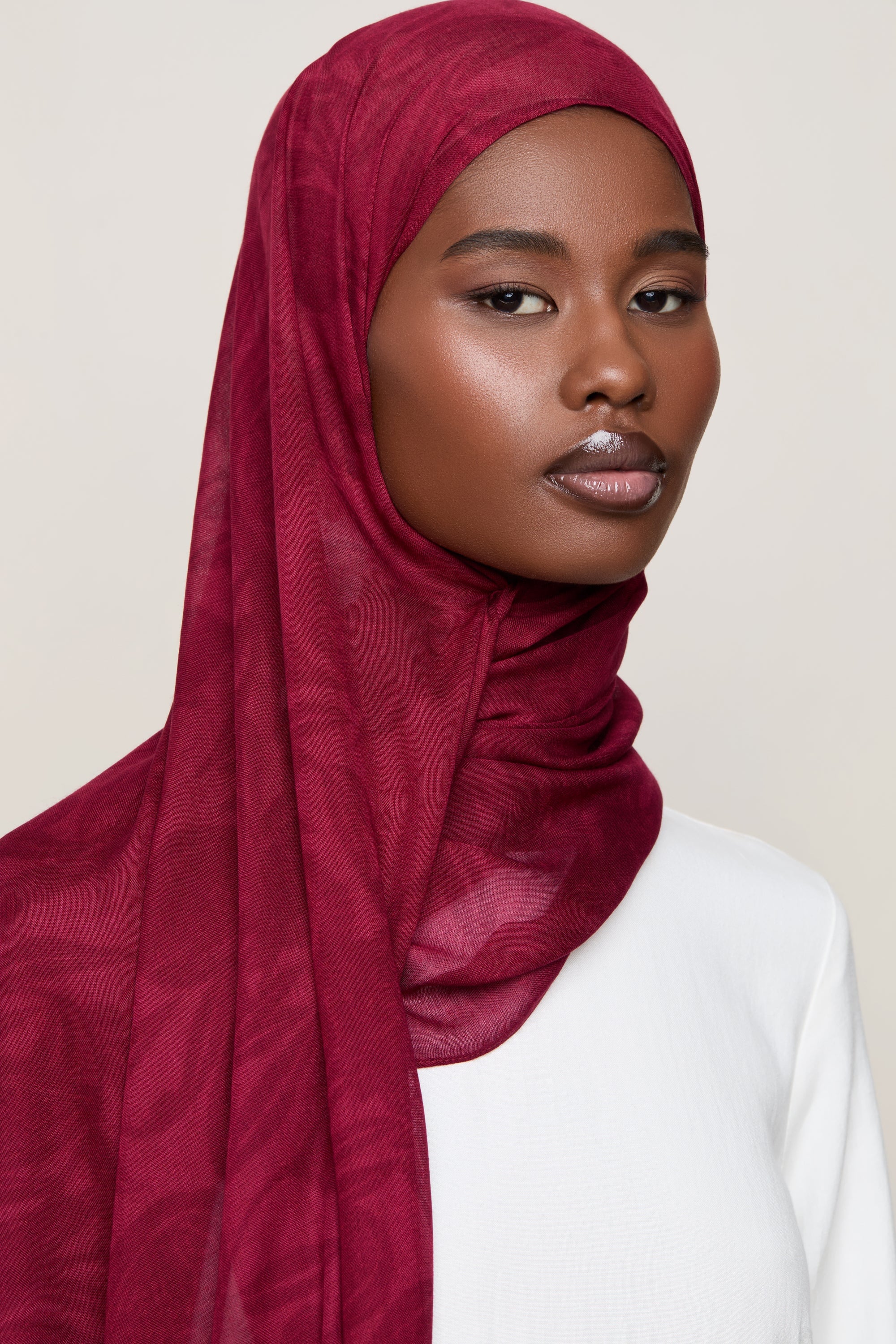 Printed Modal Hijab - Paradise Garden Hijabs Veiled Regular (180x70 cm) Monochrome 