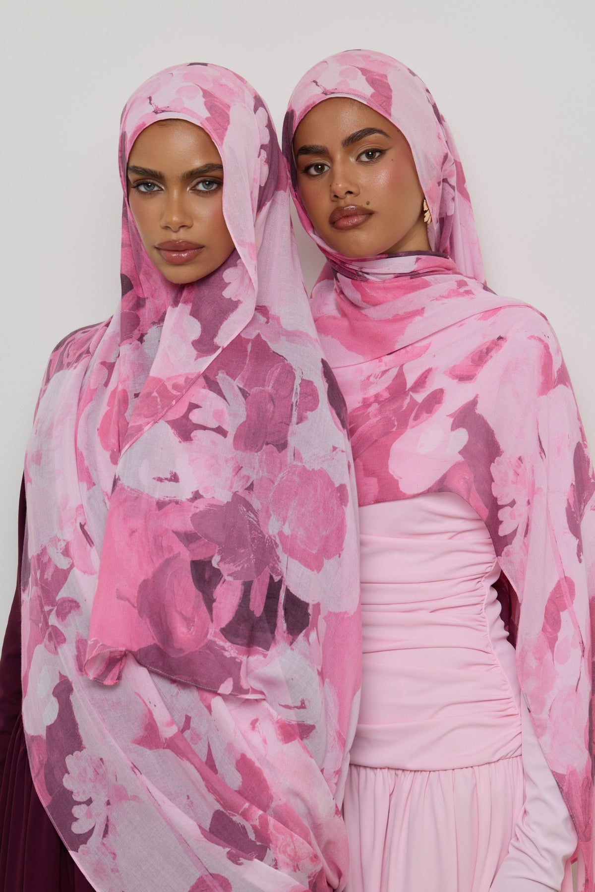 Printed Modal Hijab - Pink Petals Hijabs Veiled 