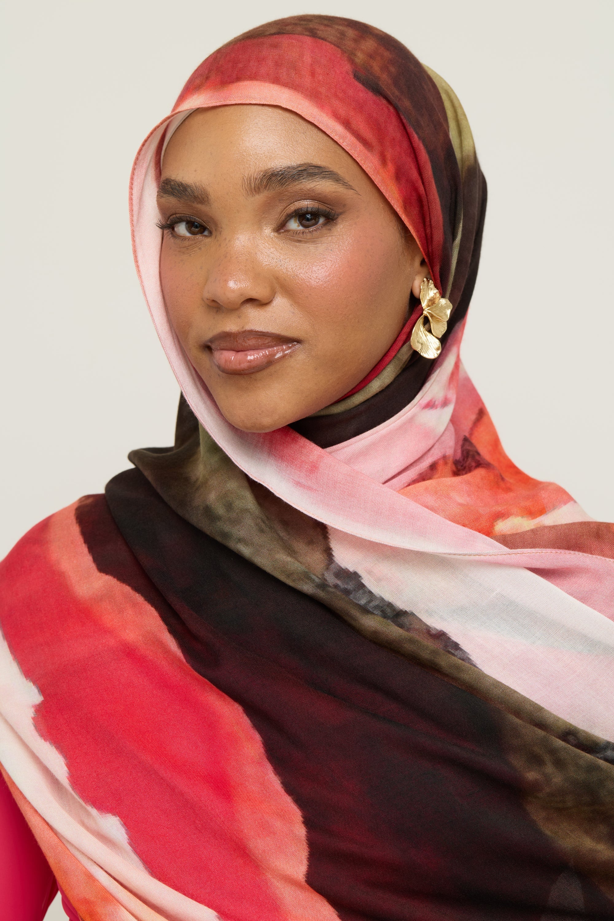 Printed Modal Hijab - Pink Sands Hijab Veiled 