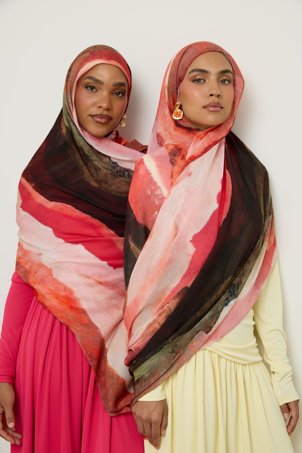 Printed Modal Hijab - Pink Sands Hijab Veiled 