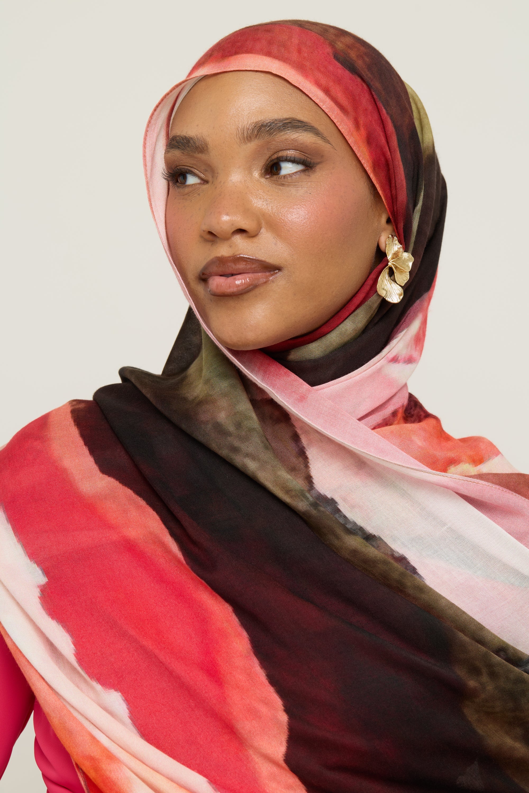 Printed Modal Hijab - Pink Sands Hijab Veiled 