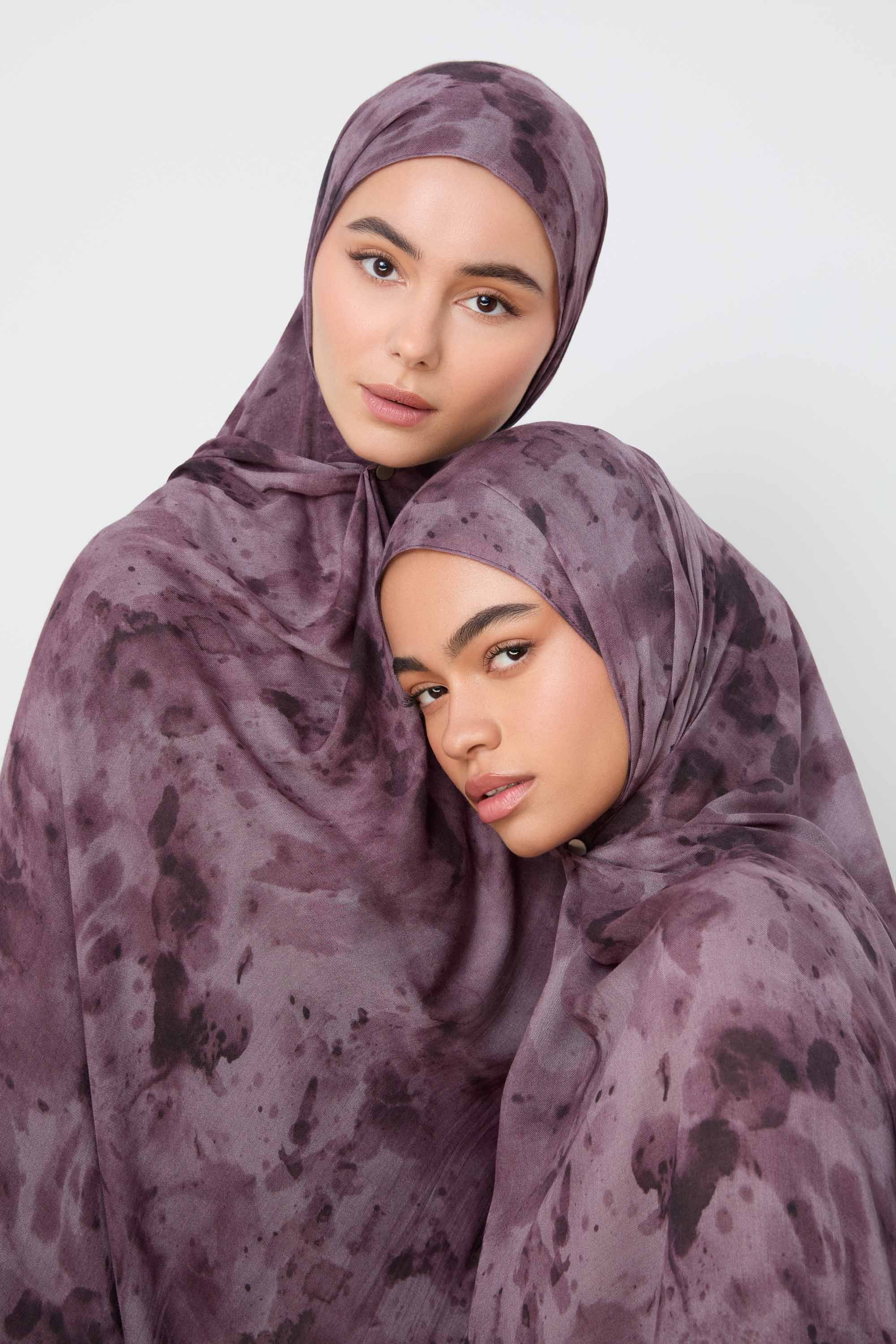 Printed Modal Hijab - Rosewood Haze Hijabs Veiled 