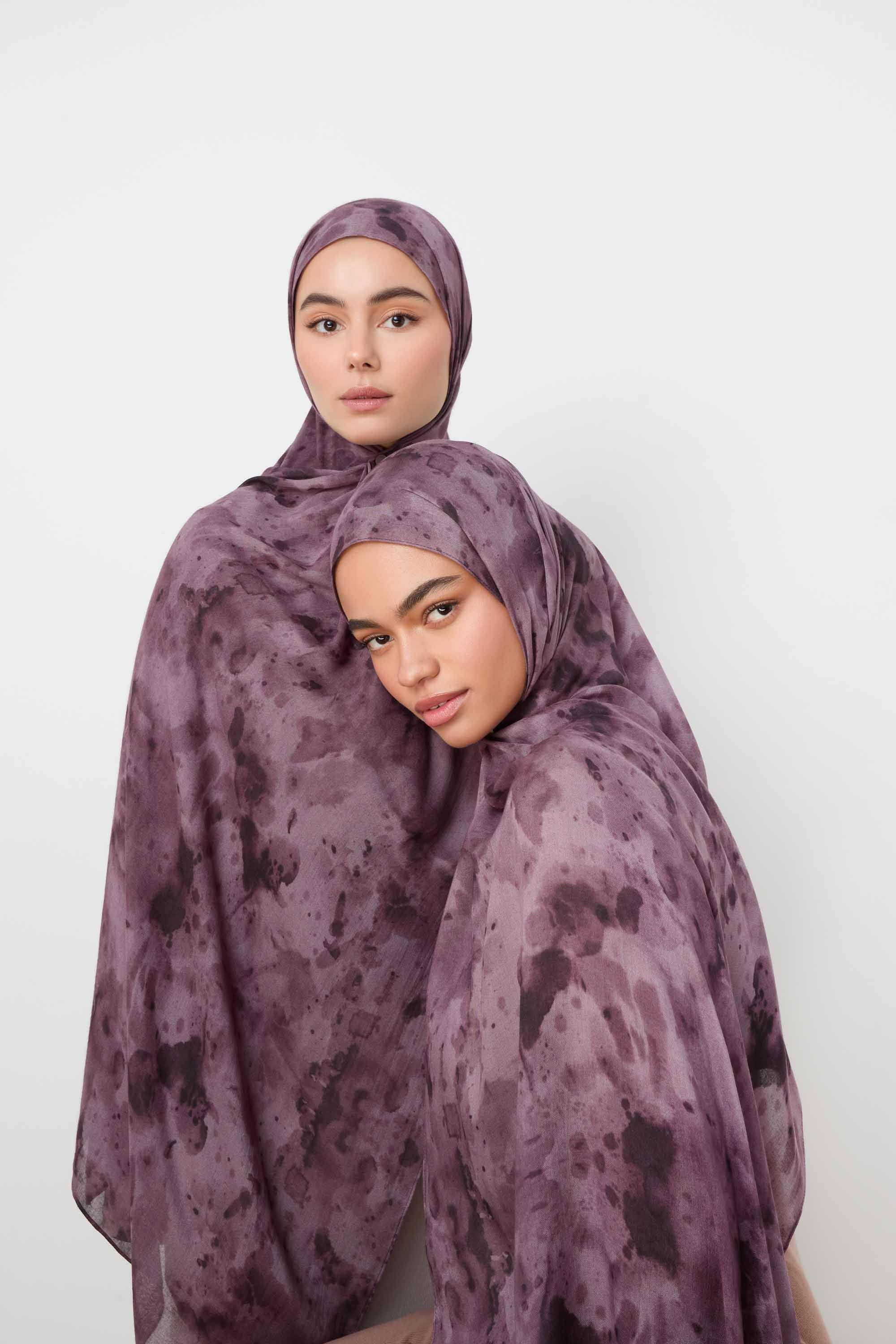 Printed Modal Hijab - Rosewood Haze Hijabs Veiled 