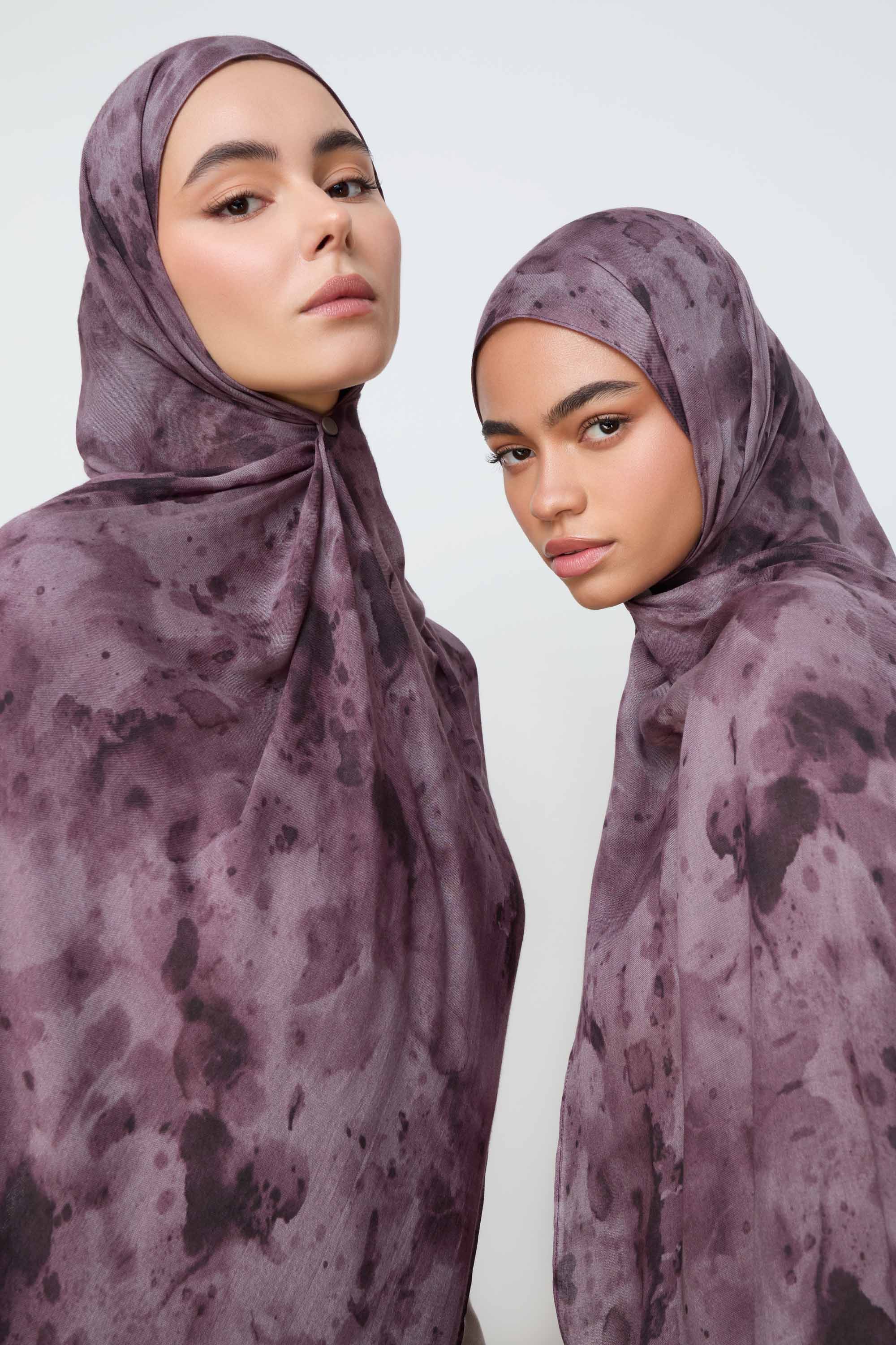 Printed Modal Hijab - Rosewood Haze Hijabs Veiled 