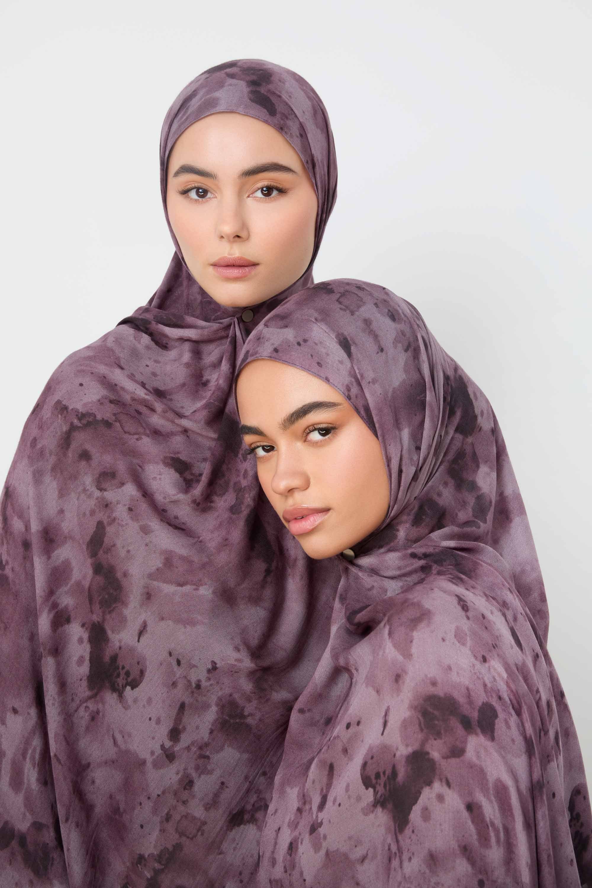 Printed Modal Hijab - Rosewood Haze Hijabs Veiled 