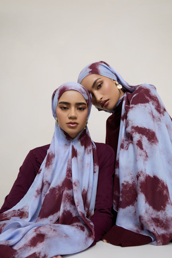 Printed Modal Hijab - Royal Tides Hijabs Veiled 