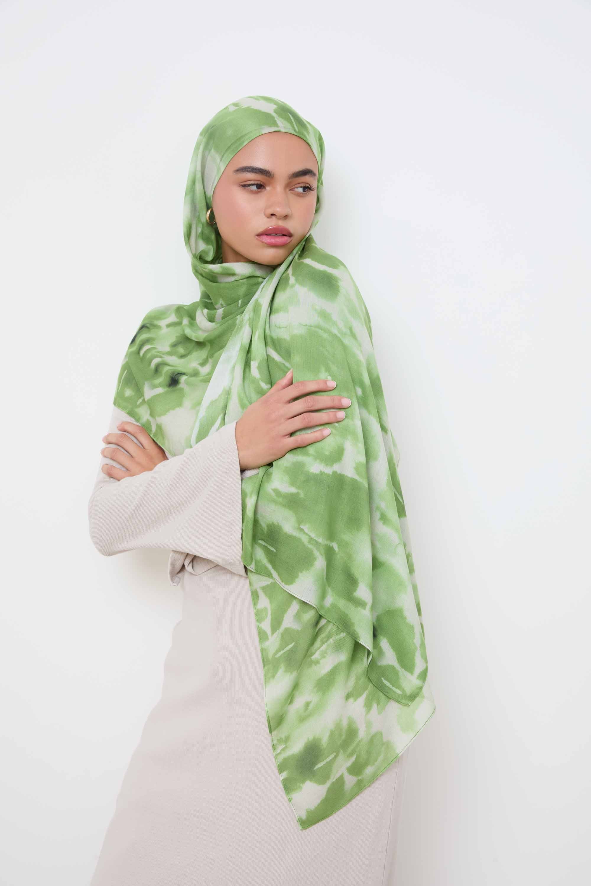 Printed Modal Hijab - Sage Mirage Hijabs Veiled 