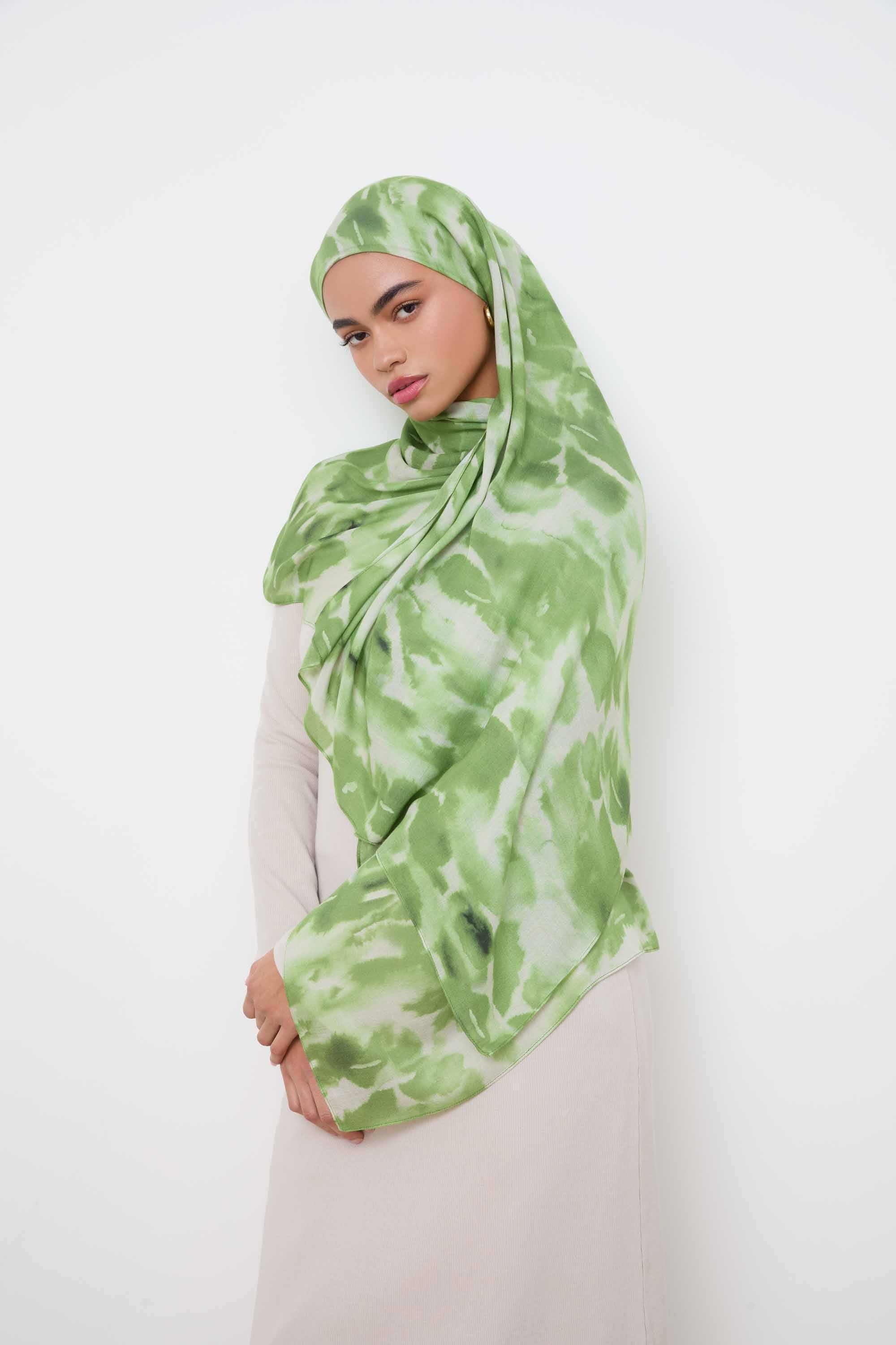 Printed Modal Hijab - Sage Mirage Hijabs Veiled 