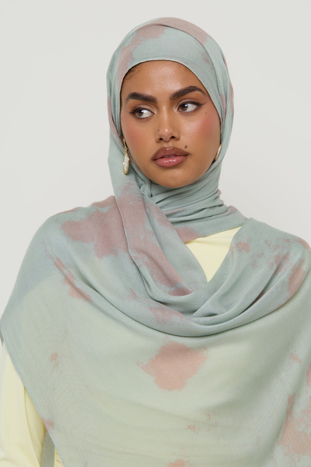 Printed Modal Hijab - Seafoam Splash Hijabs Veiled 
