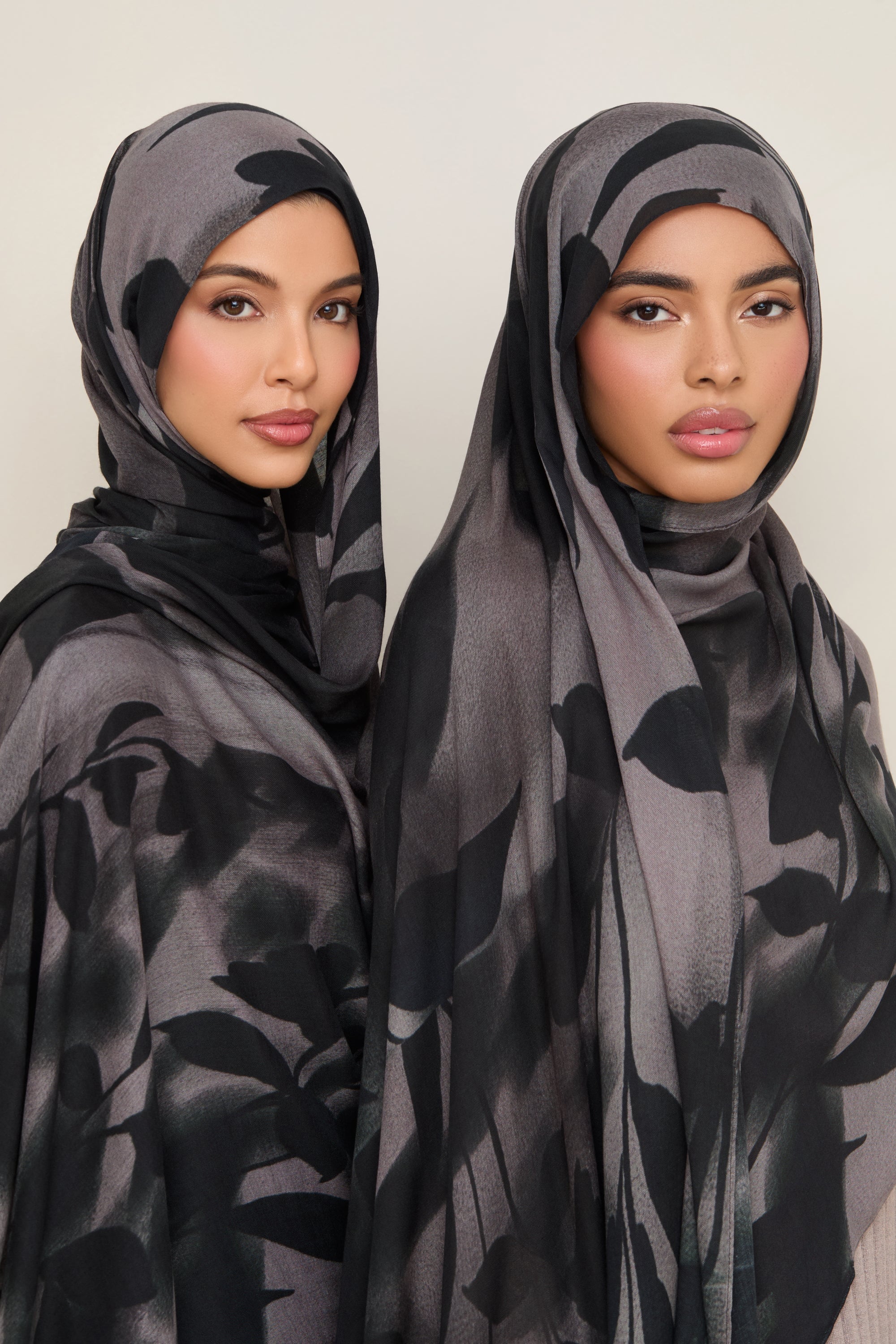 Printed Modal Hijab - Shadow Petals Hijabs Veiled 