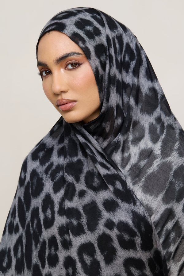 Printed Modal Hijab - Snow Leopard Hijabs Veiled 