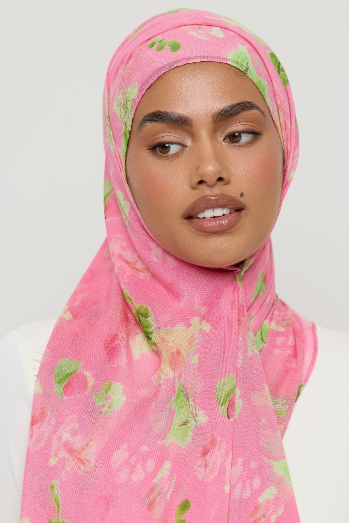 Printed Modal Hijab - Strawberry Pink Hijabs Veiled 
