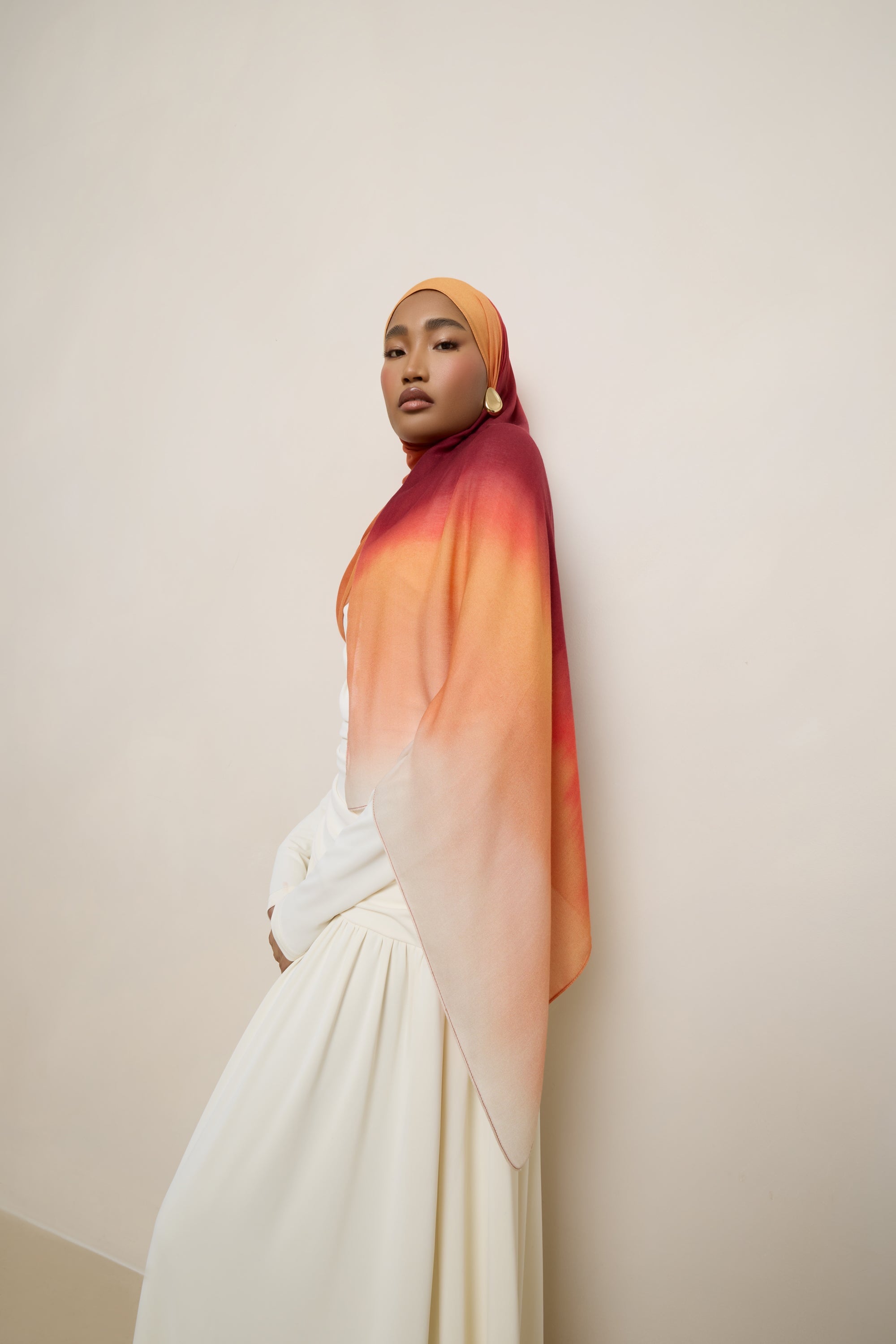 Printed Modal Hijab - Summer Ombre Drip Hijabs Veiled 