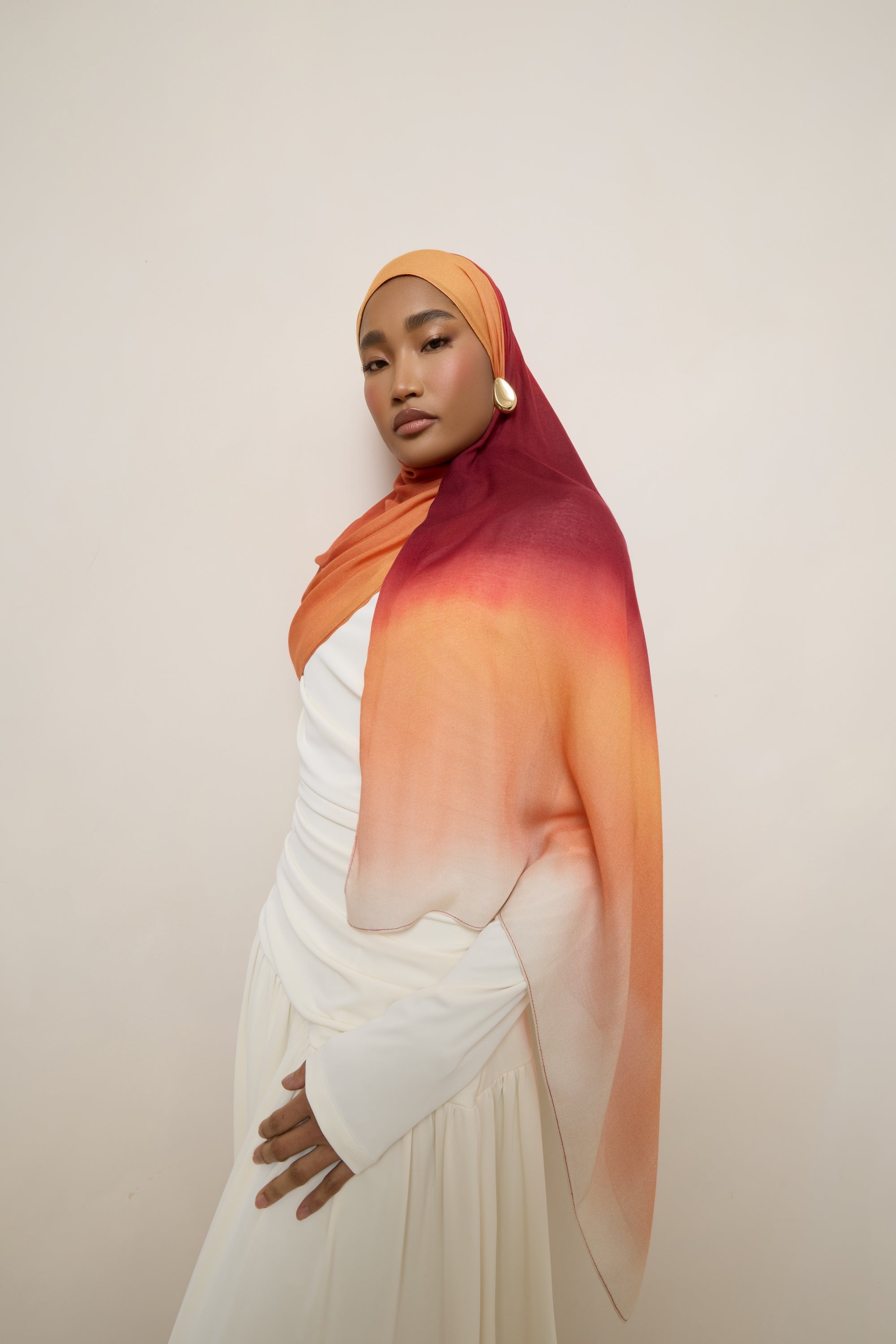 Printed Modal Hijab - Summer Ombre Drip Hijabs Veiled 