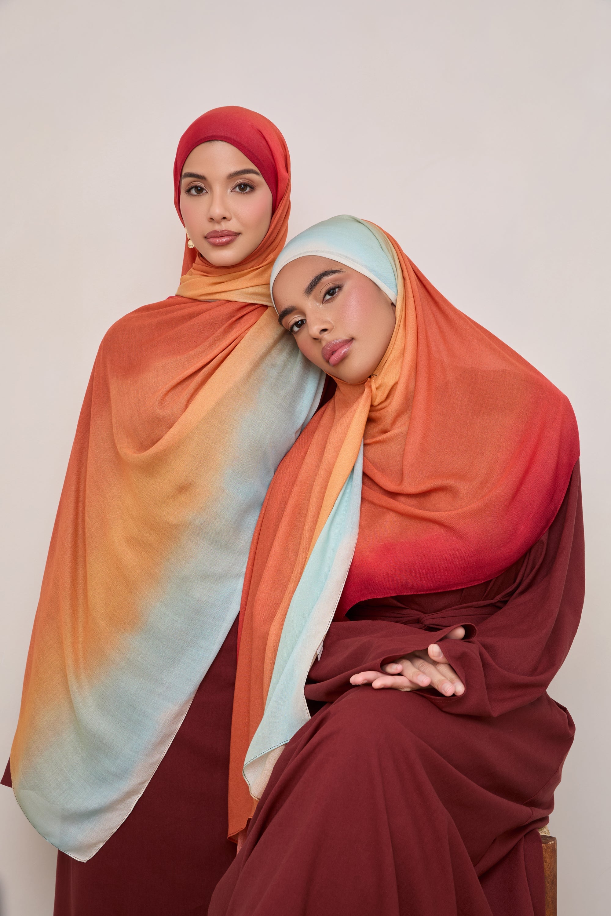Printed Modal Hijab - Sunset Ombre Hijabs Veiled 