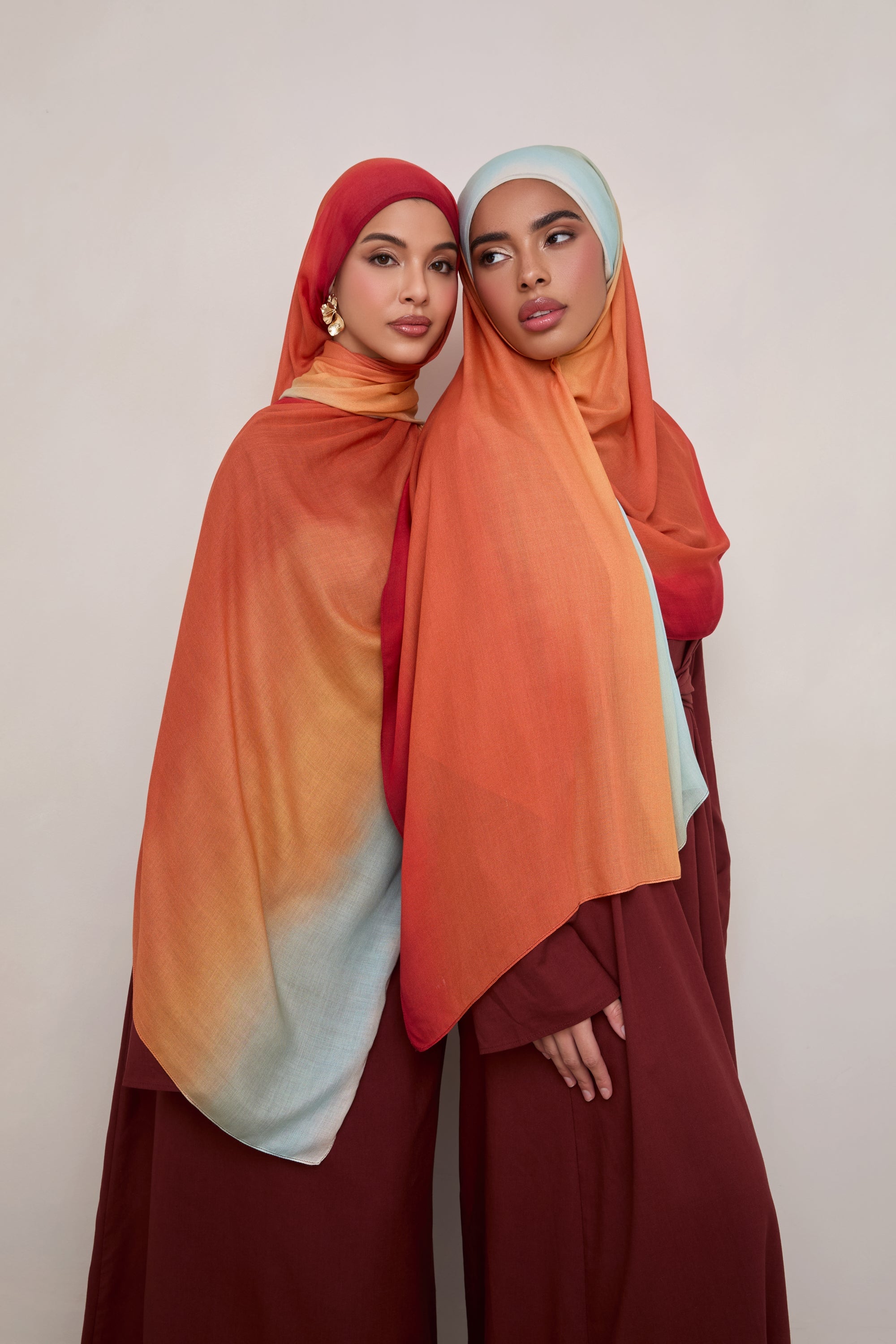 Printed Modal Hijab - Sunset Ombre Hijabs Veiled 