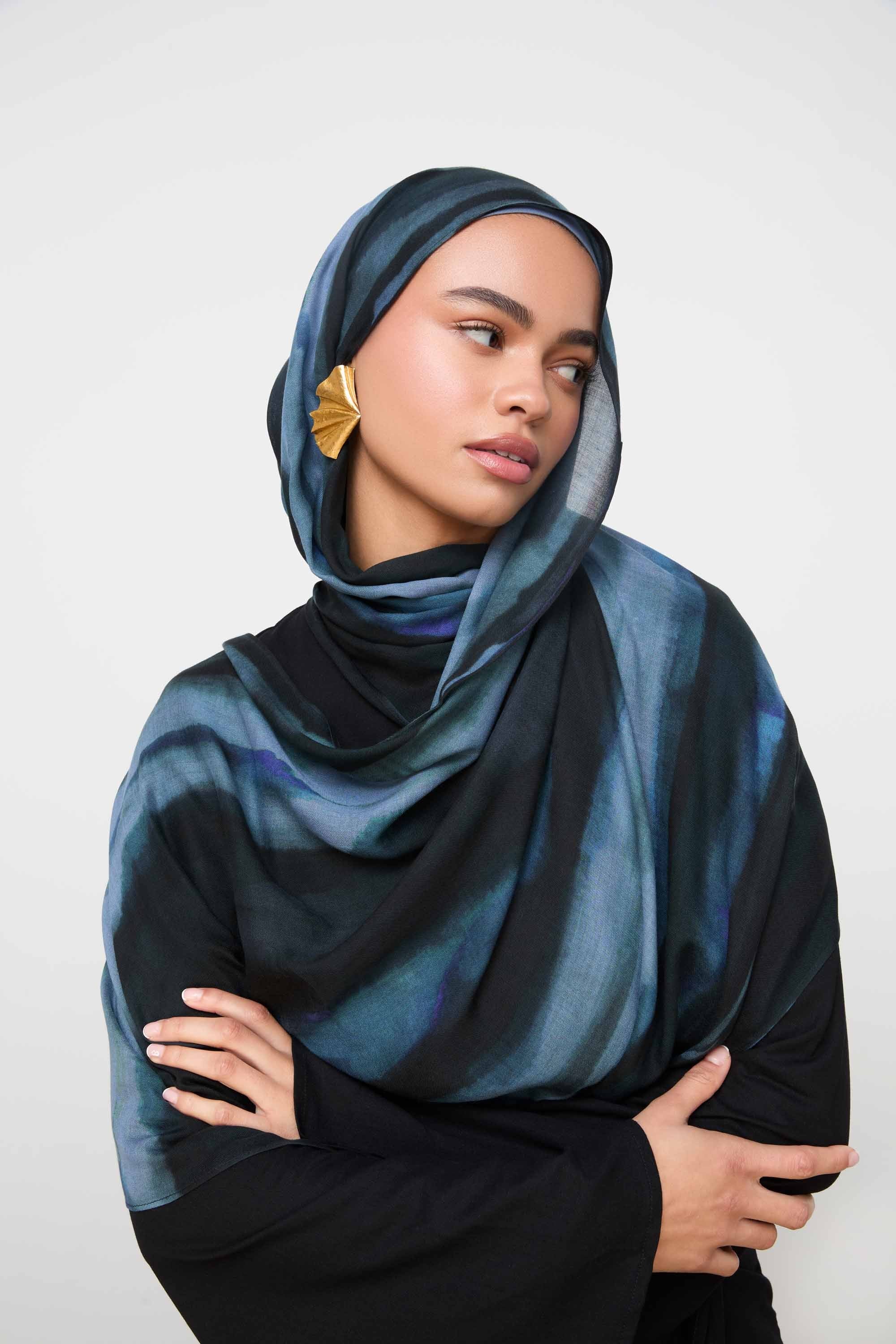 Printed Modal Hijab - Twilight Waves Hijabs Veiled 