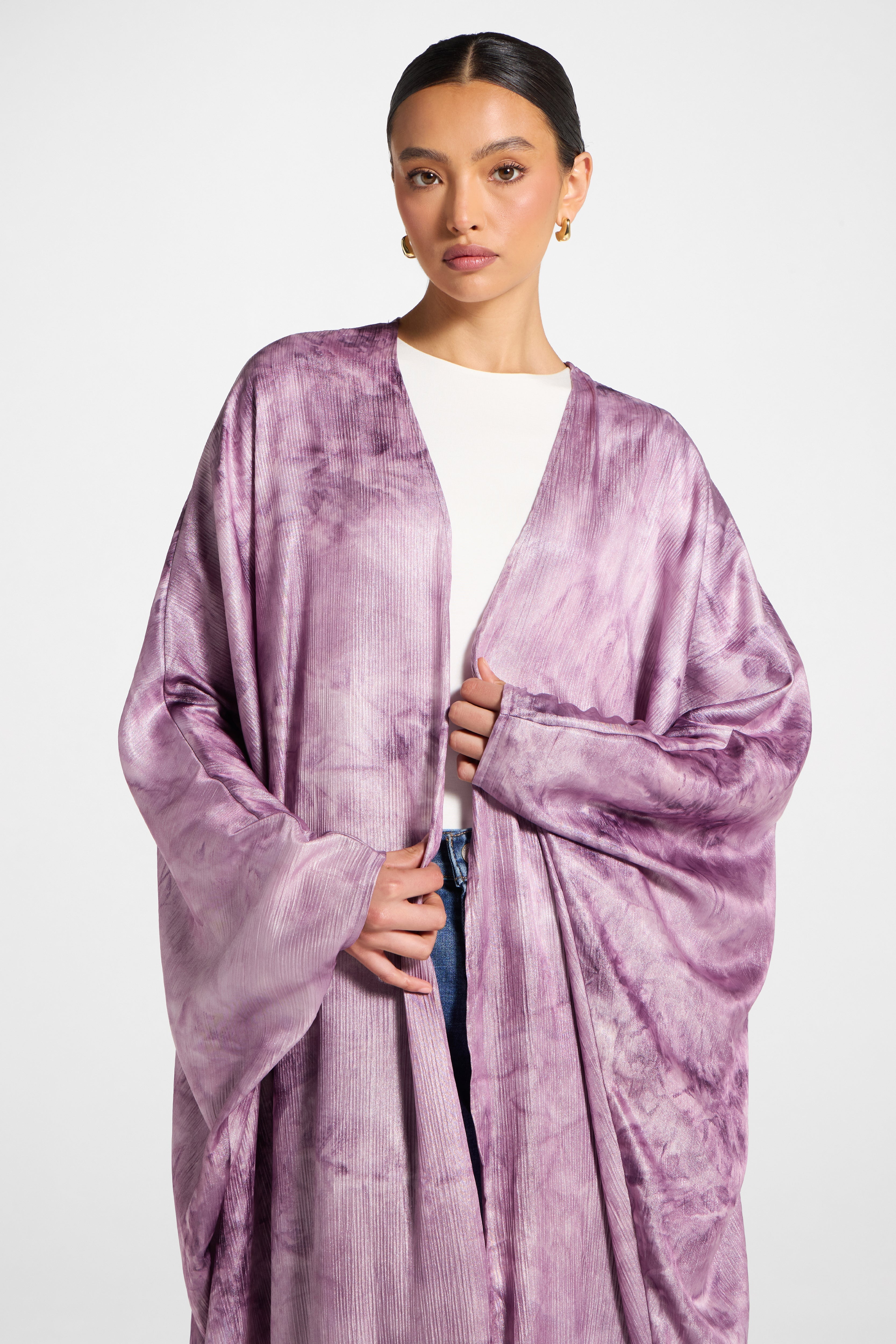 Printed Open Abaya - Taro Abayas Veiled 