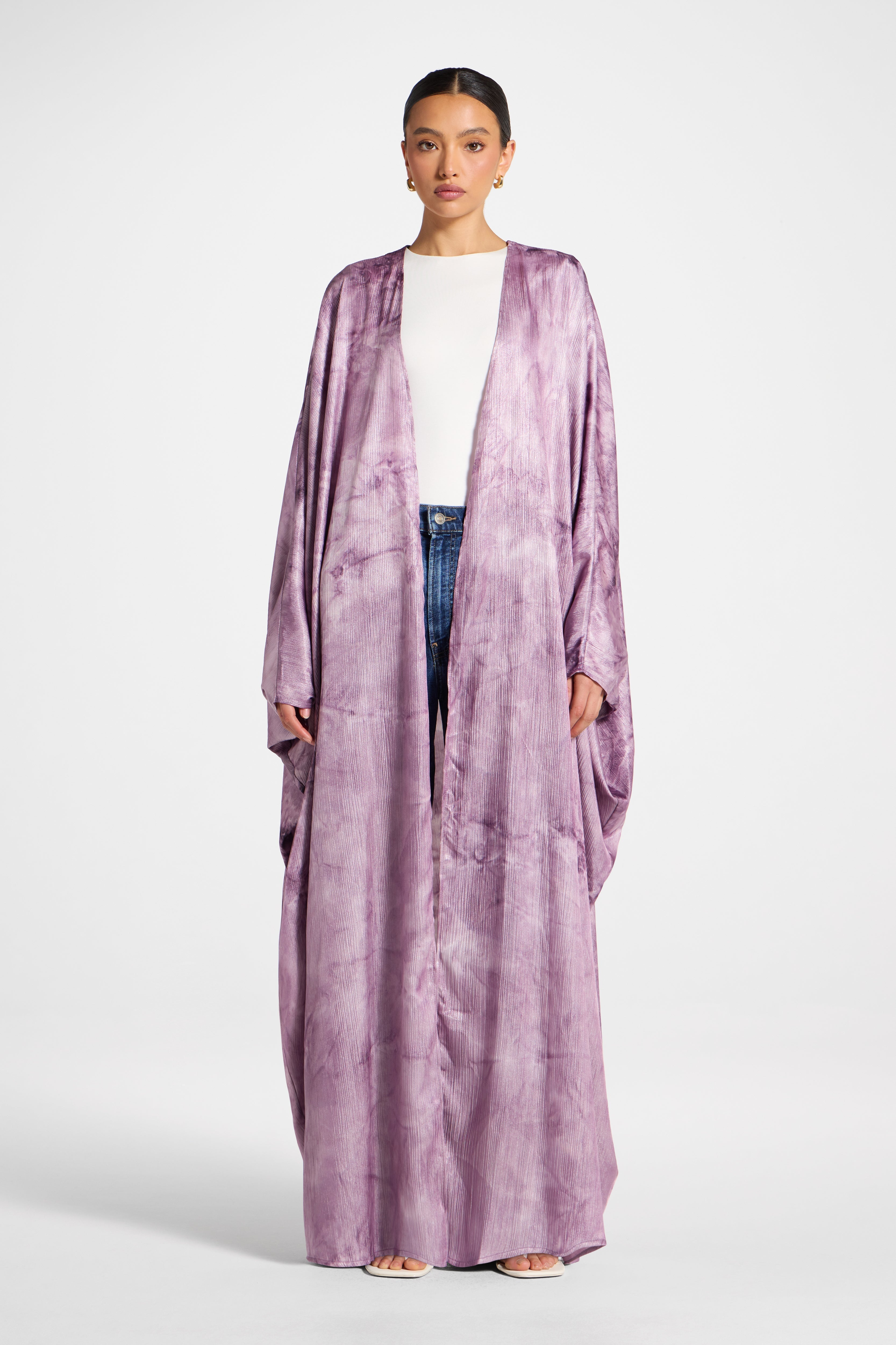 Printed Open Abaya - Taro Abayas Veiled 