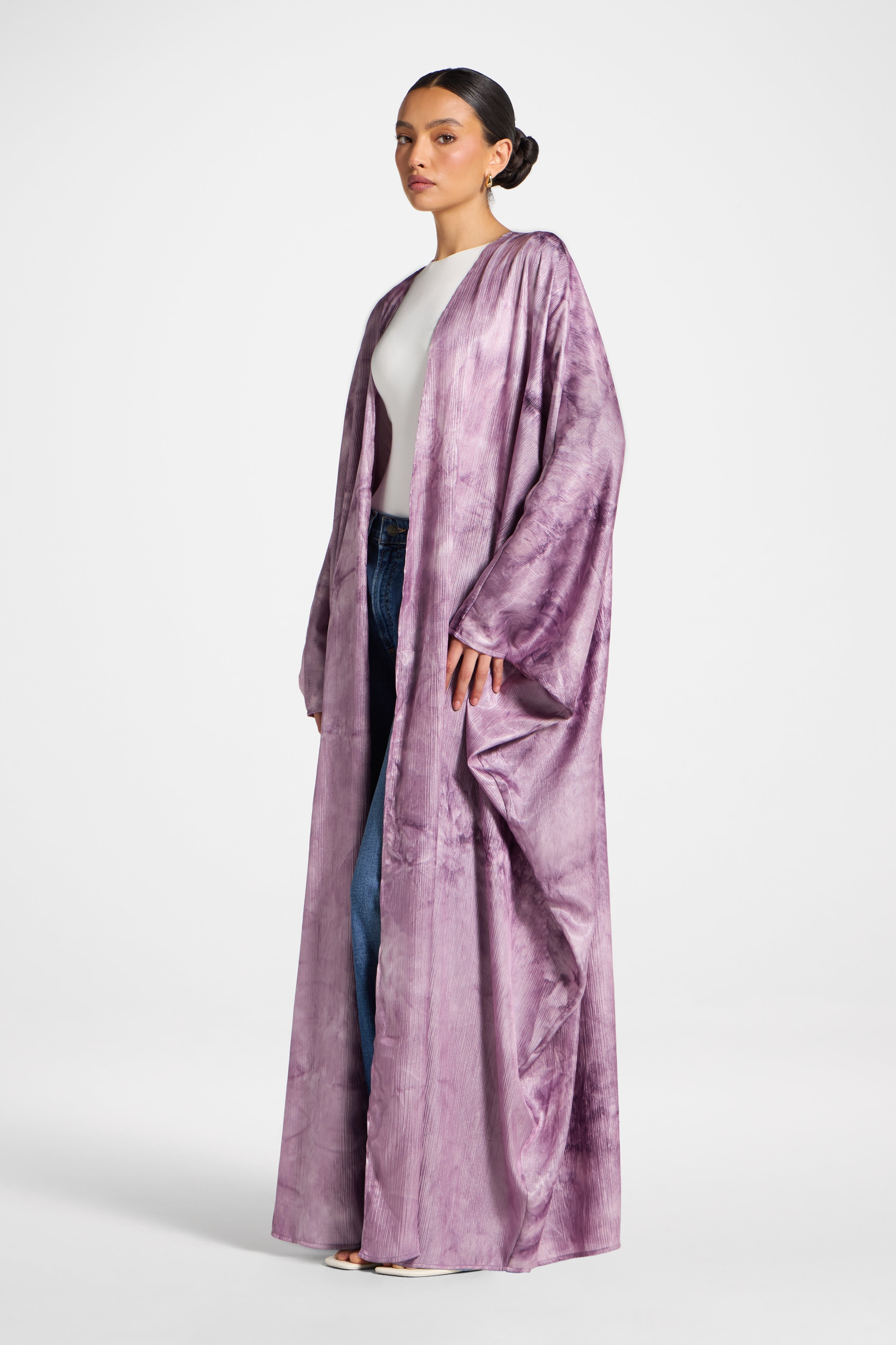 Printed Open Abaya - Taro Abayas Veiled 