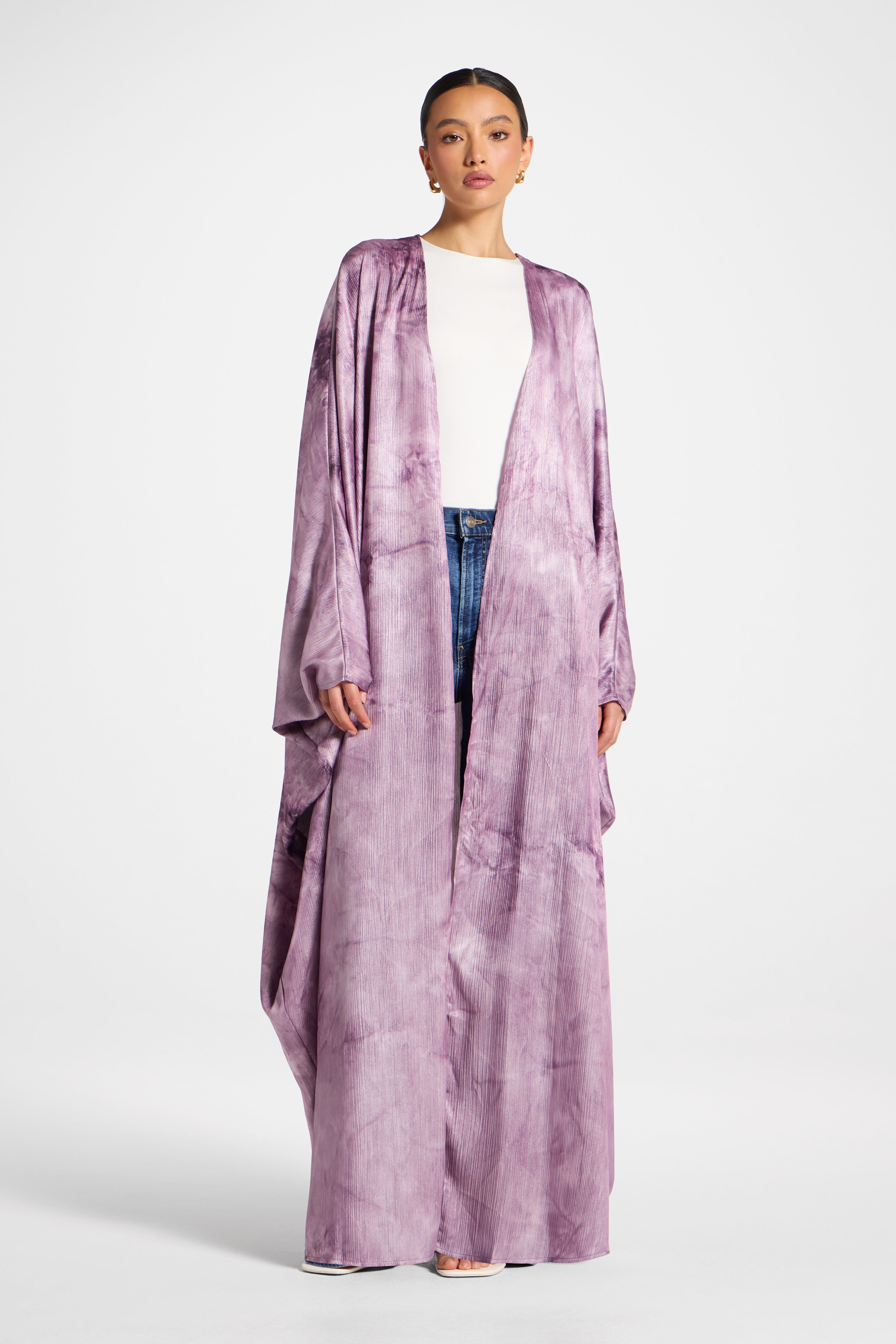 Printed Open Abaya - Taro Abayas Veiled 