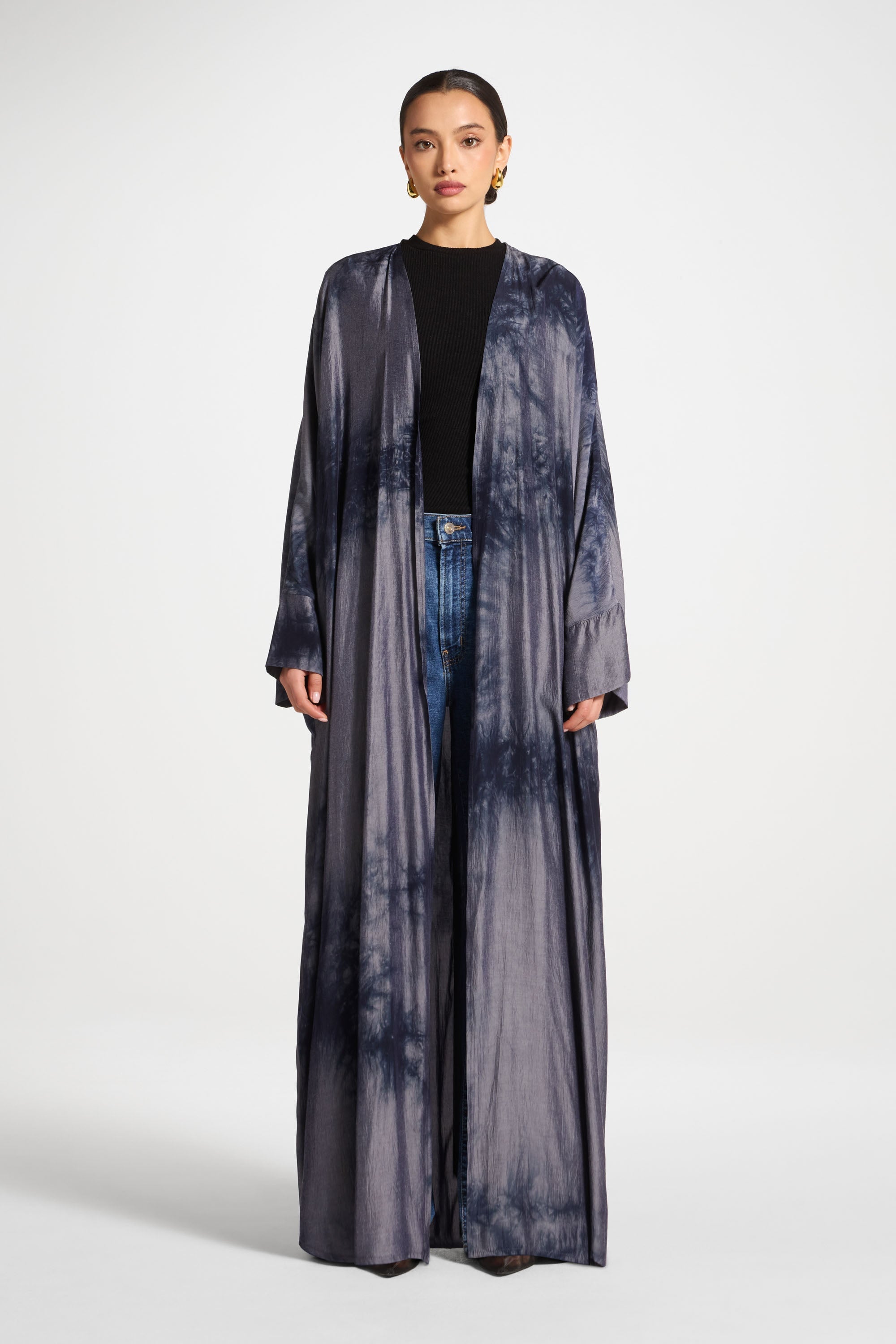 Printed Open Abaya - Wild Mushroom Abayas Veiled 