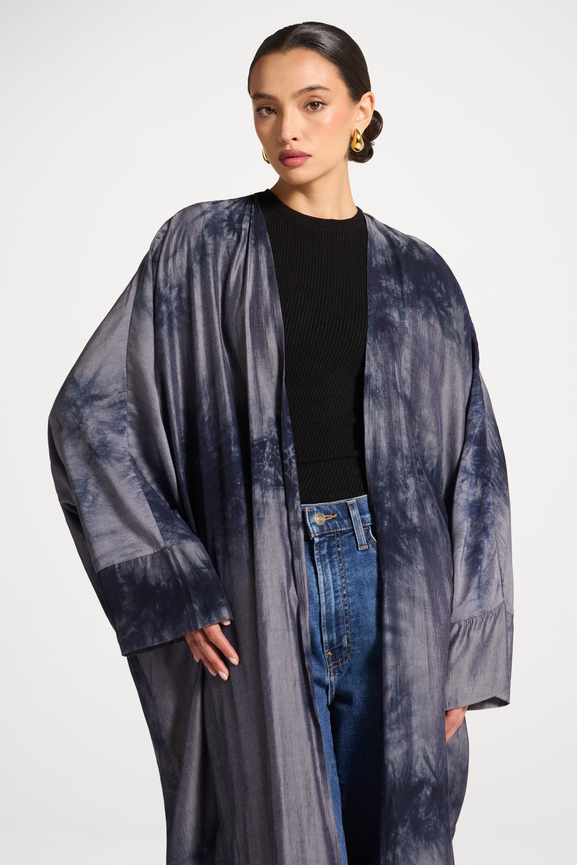 Printed Open Abaya - Wild Mushroom Abayas Veiled 