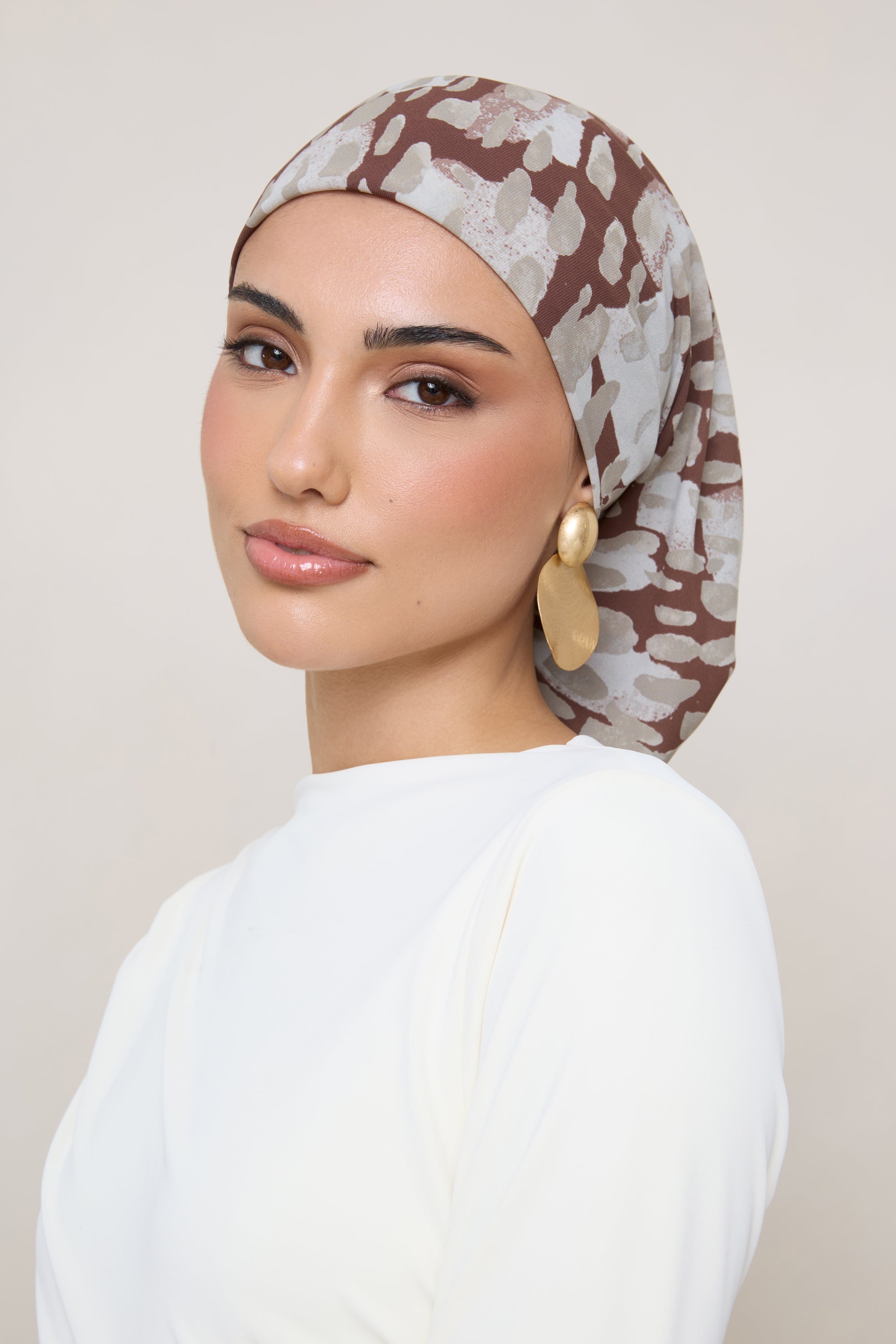 Printed Square Chiffon Hijab - Cloudburst Hijab Veiled 