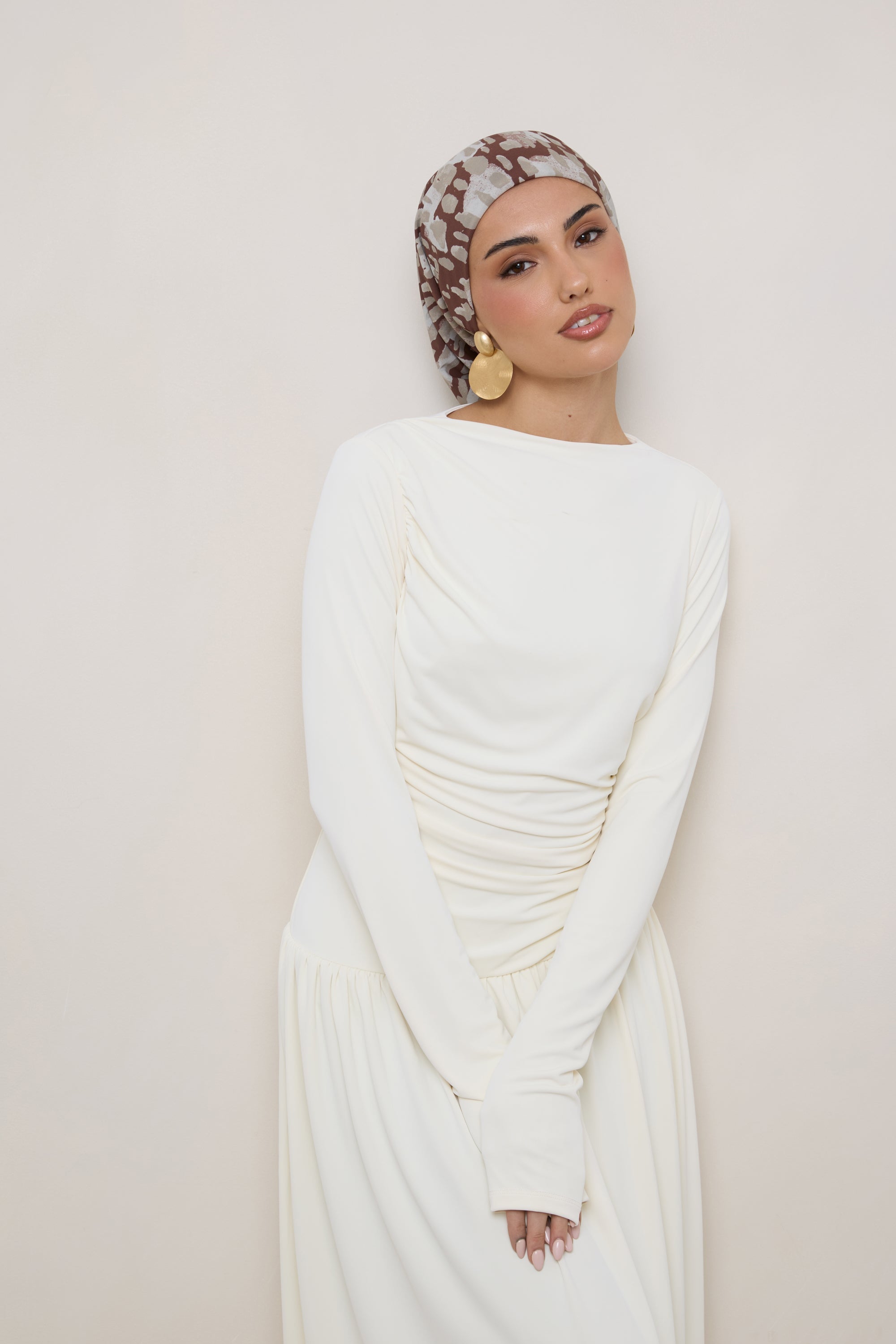 Printed Square Chiffon Hijab - Cloudburst Hijab Veiled 