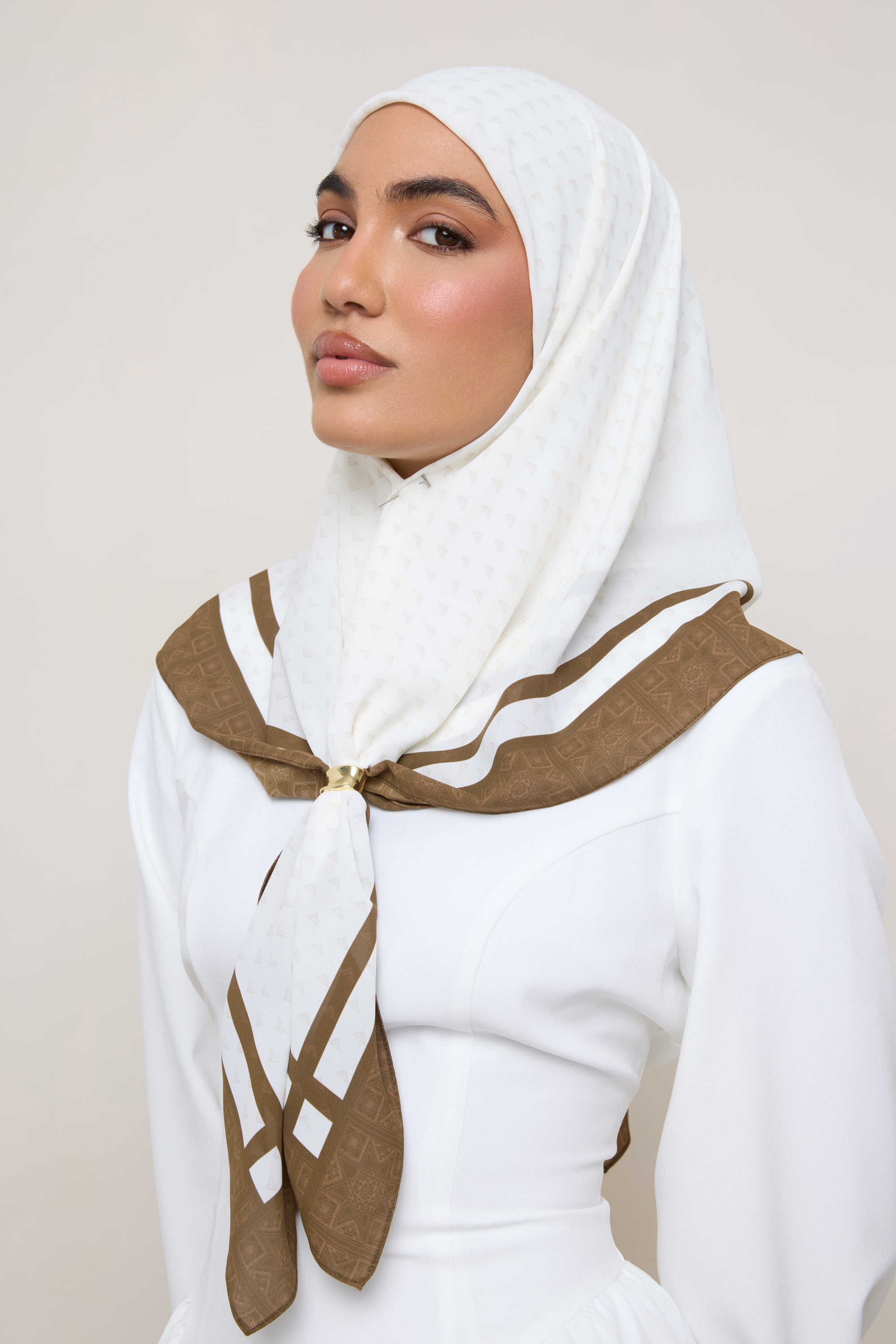 Printed Square Chiffon Hijab - Mosaic Hijab Veiled 