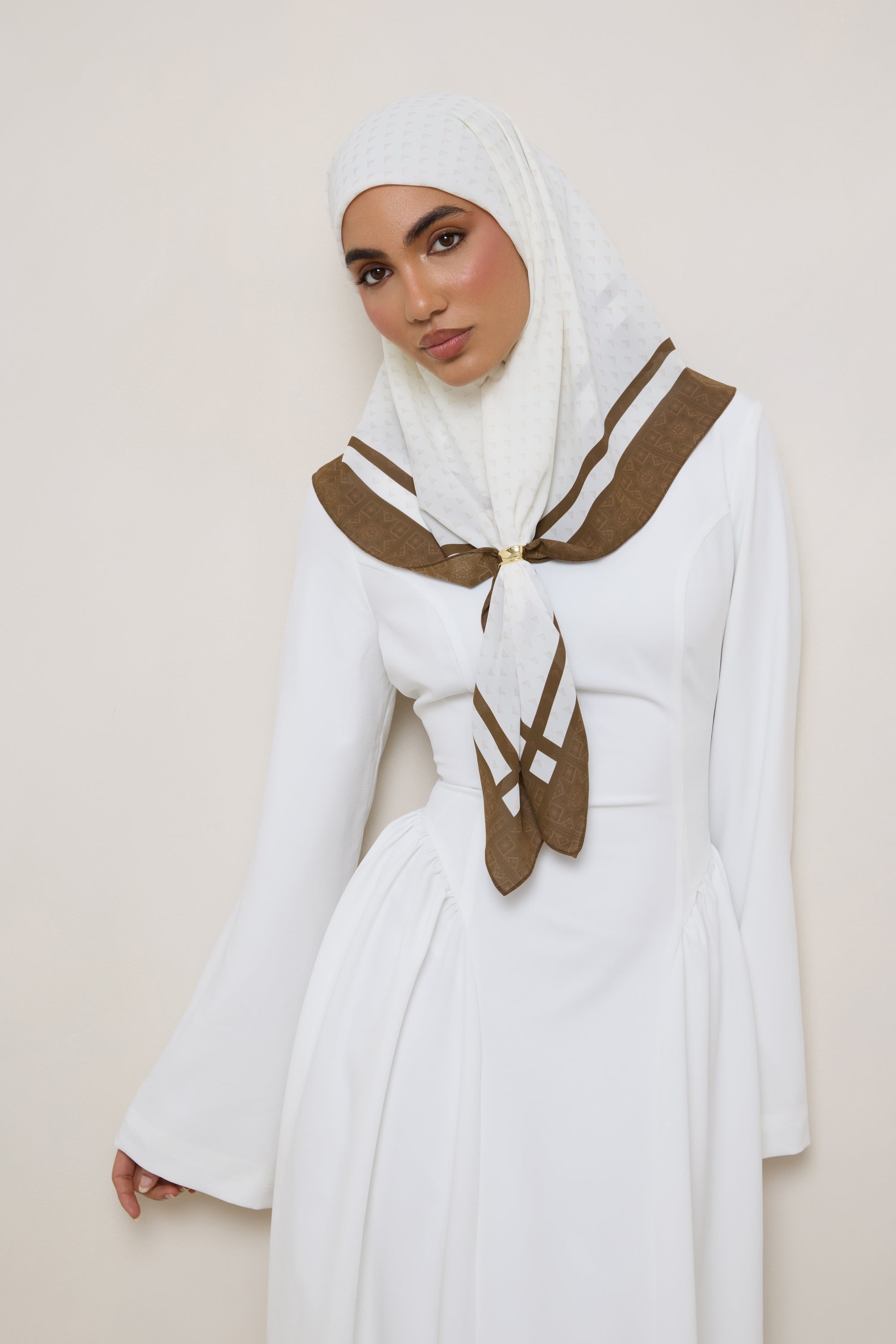 Printed Square Chiffon Hijab - Mosaic Hijab Veiled 