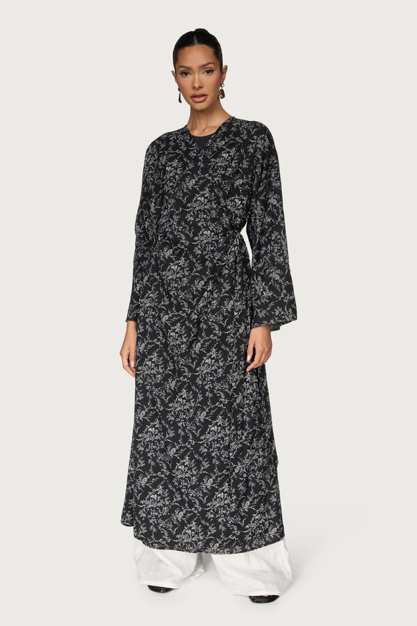Printed Wrap Kimono Dress Dresses Veiled 