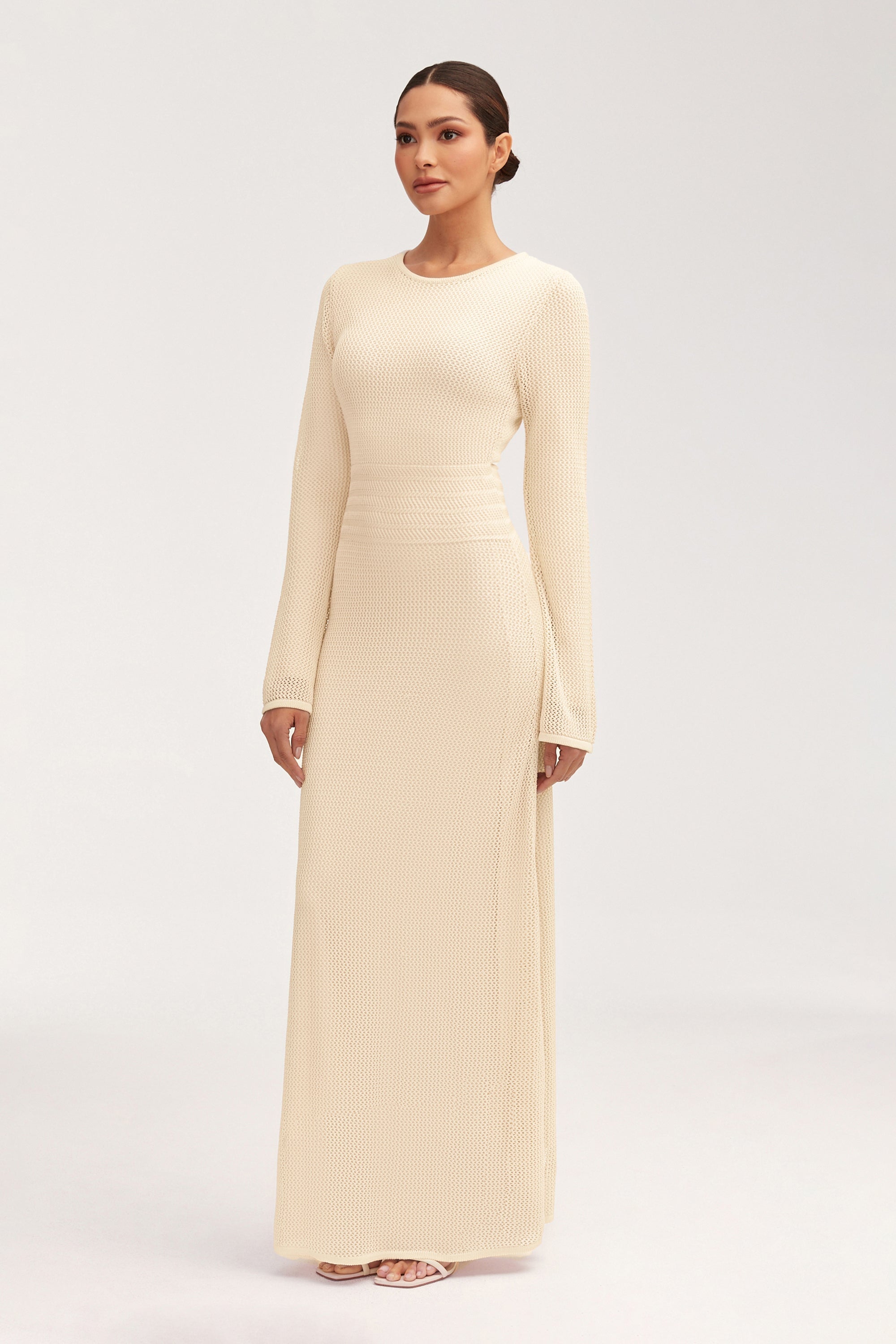 Rachel Crochet Maxi Dress - Off White Clothing Veiled 