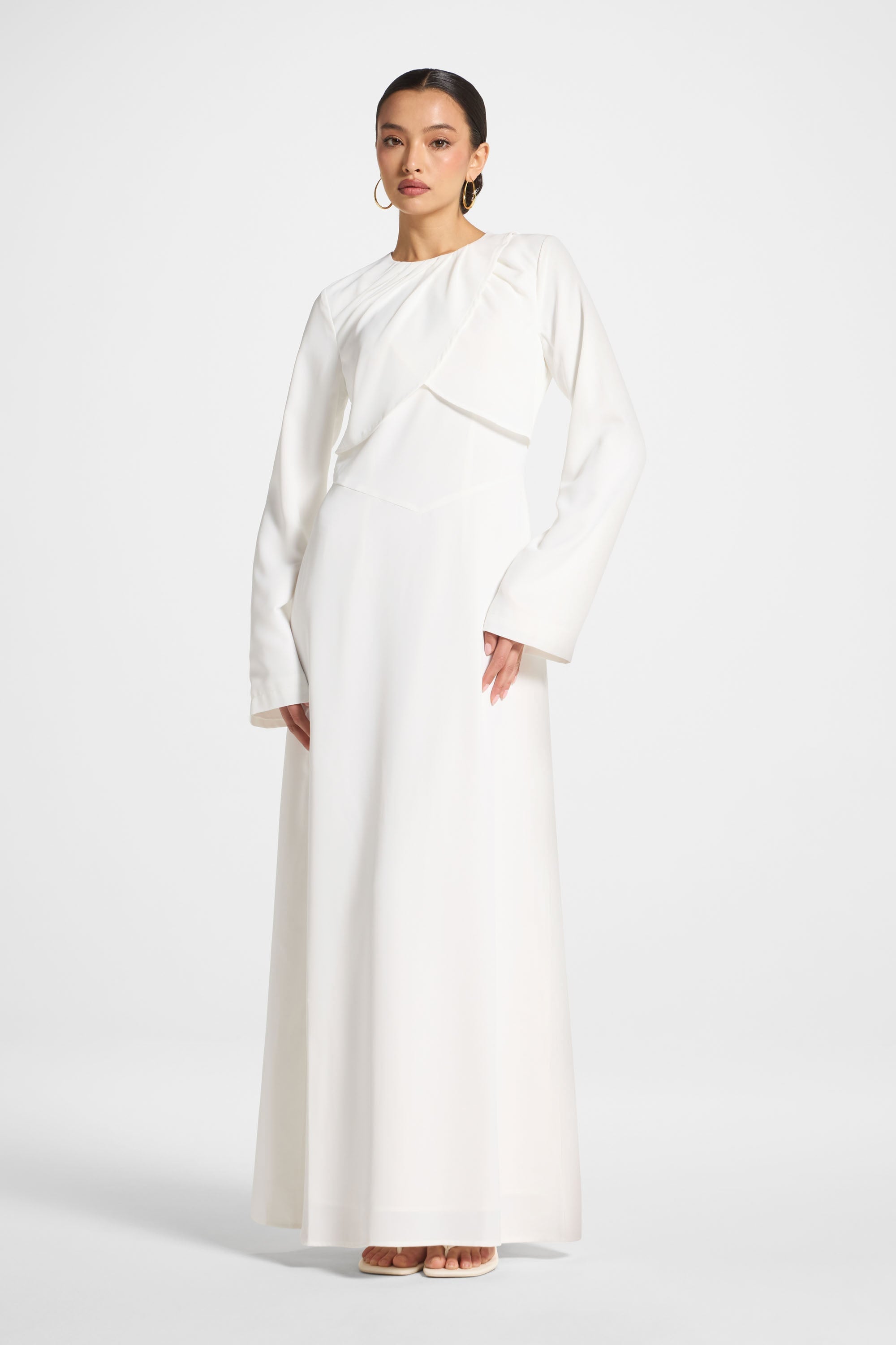Rana Maxi Dress - White Abayas Veiled 
